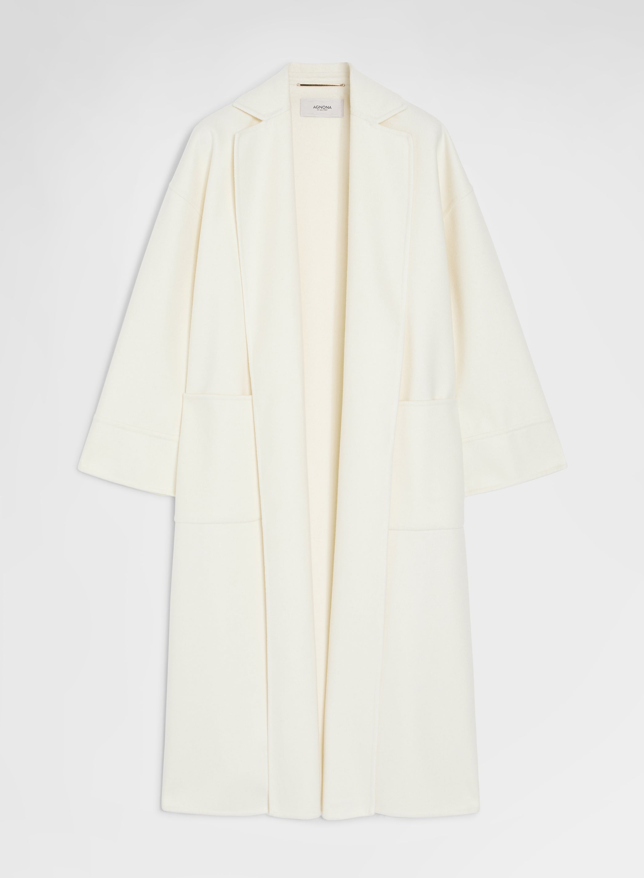 80-90s BESPOKE　AGNONA Pure Cashmere Coat Wool Cashmere Double Face Coat White Oversized | Agnona