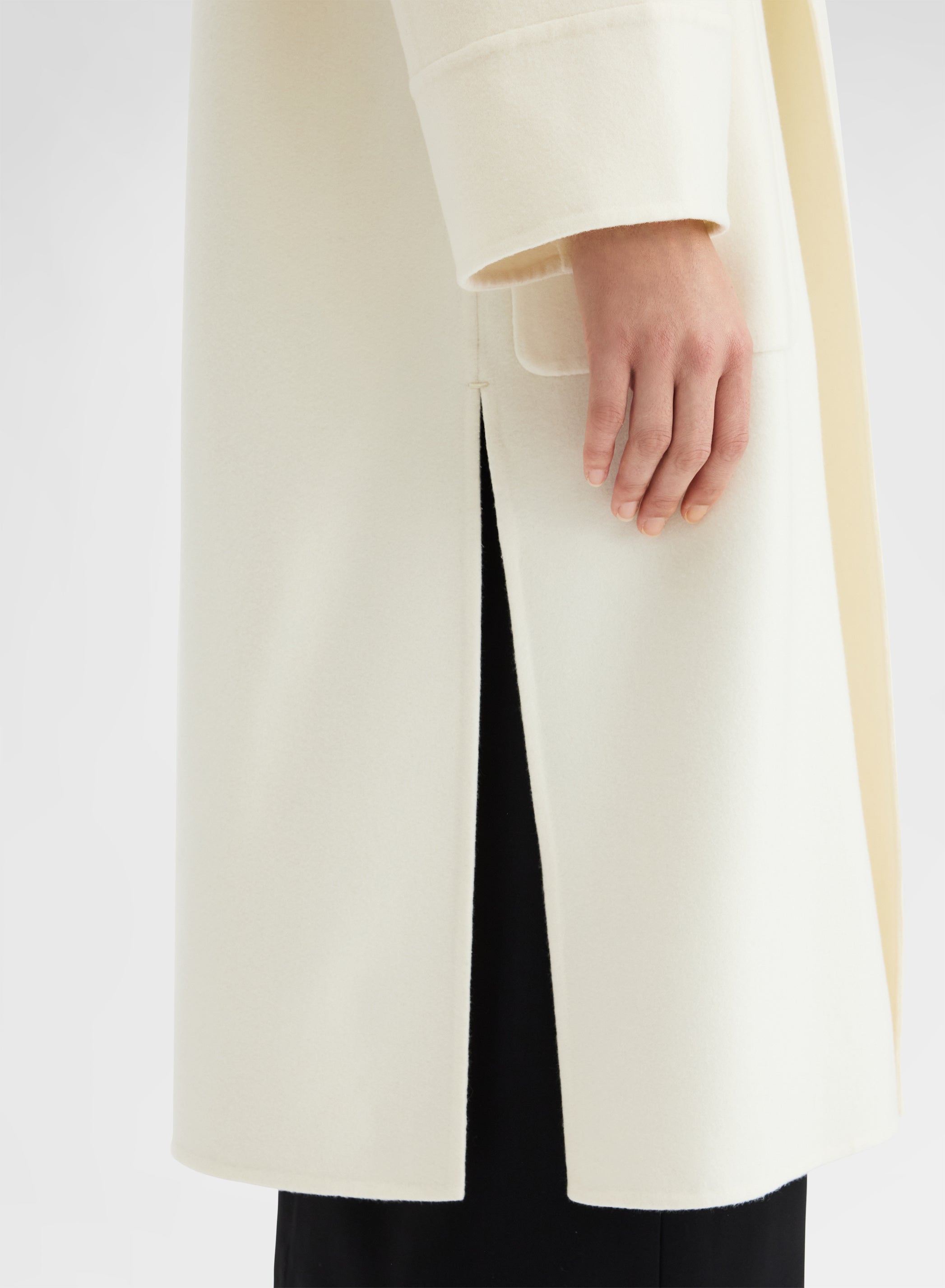 Wool Cashmere Double Face Coat White Oversized | Agnona