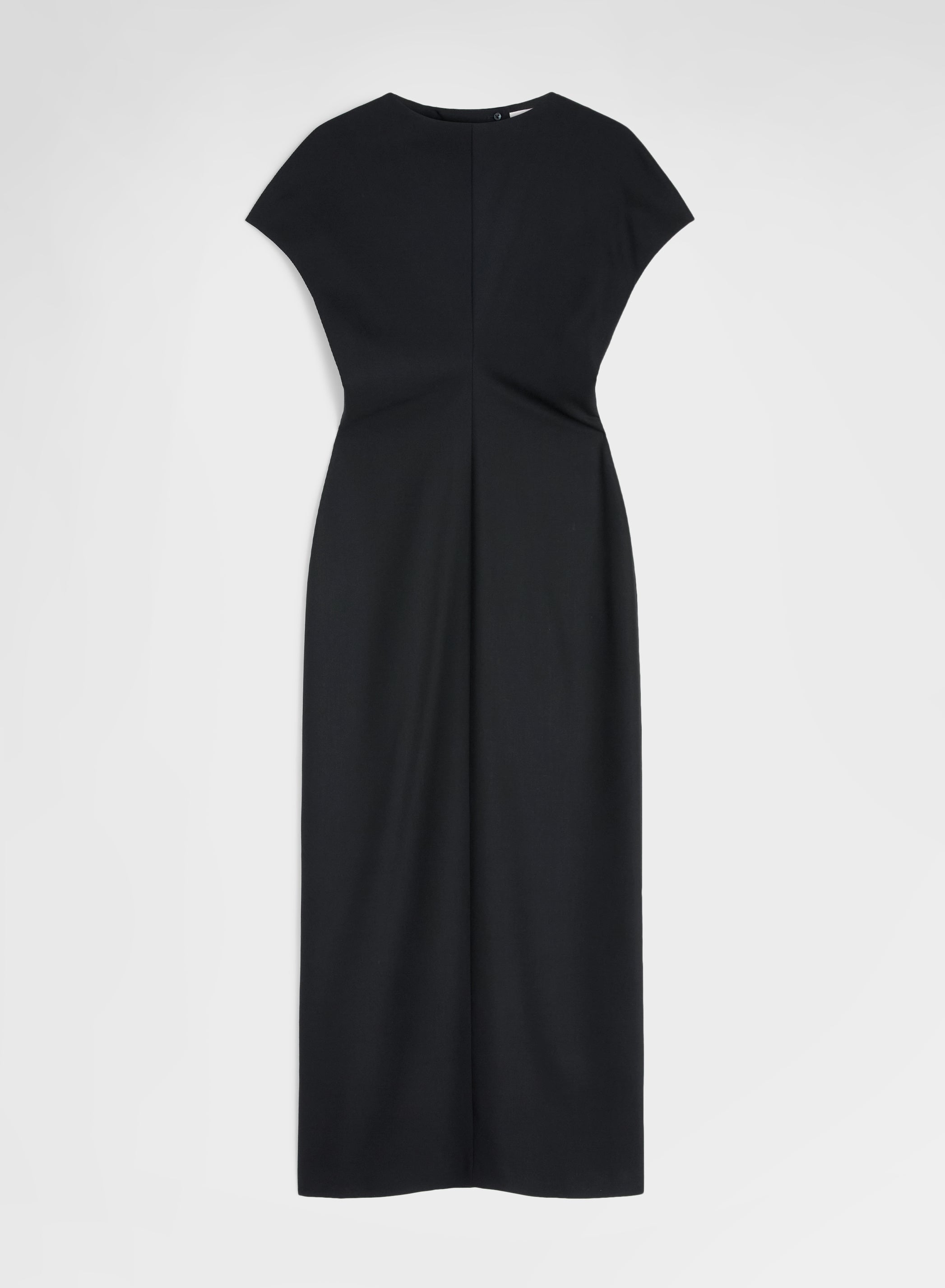 FLUID VISCOSE WOOL DRESS BLACK