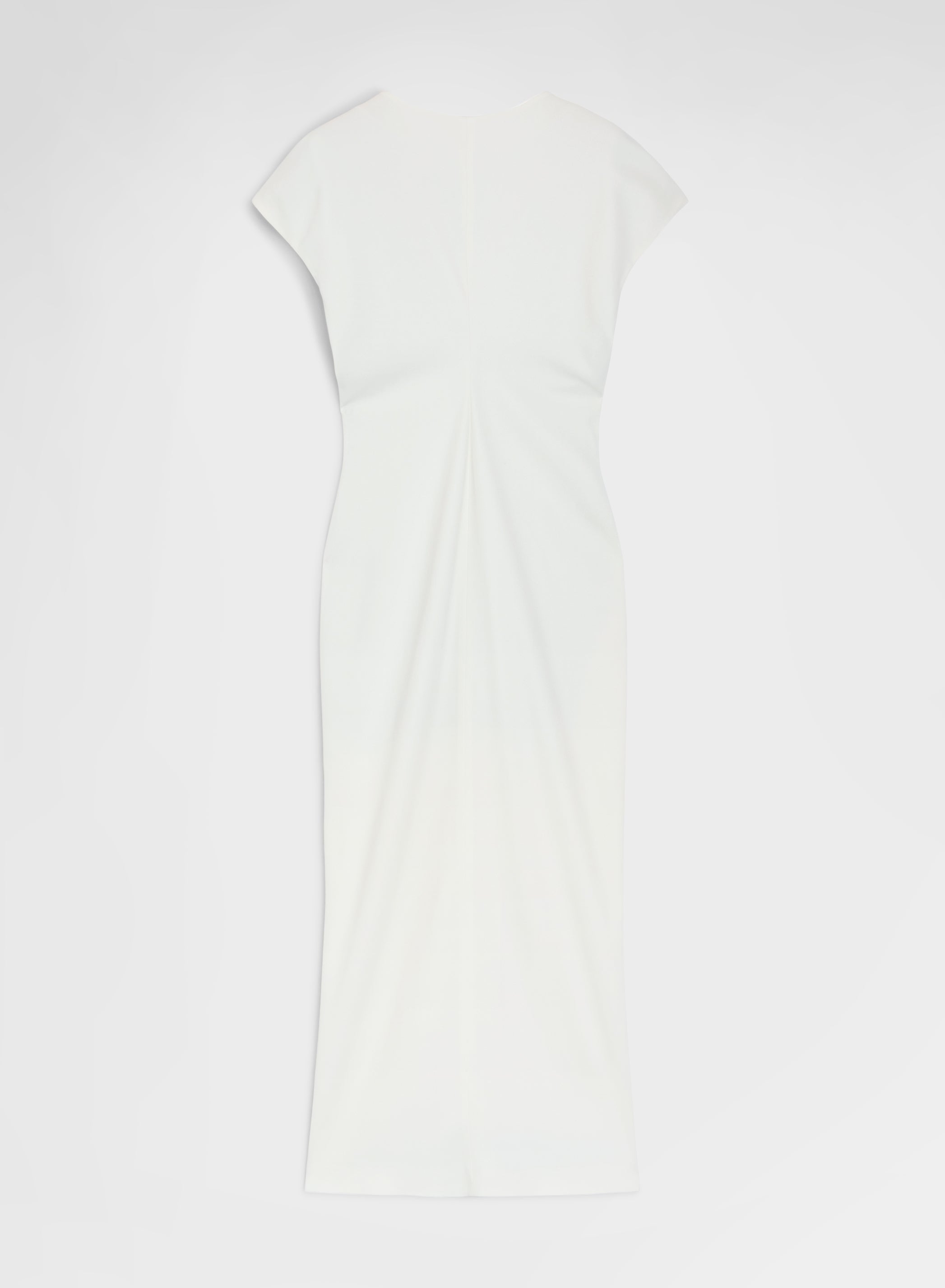 FLUID VISCOSE WOOL DRESS WHITE