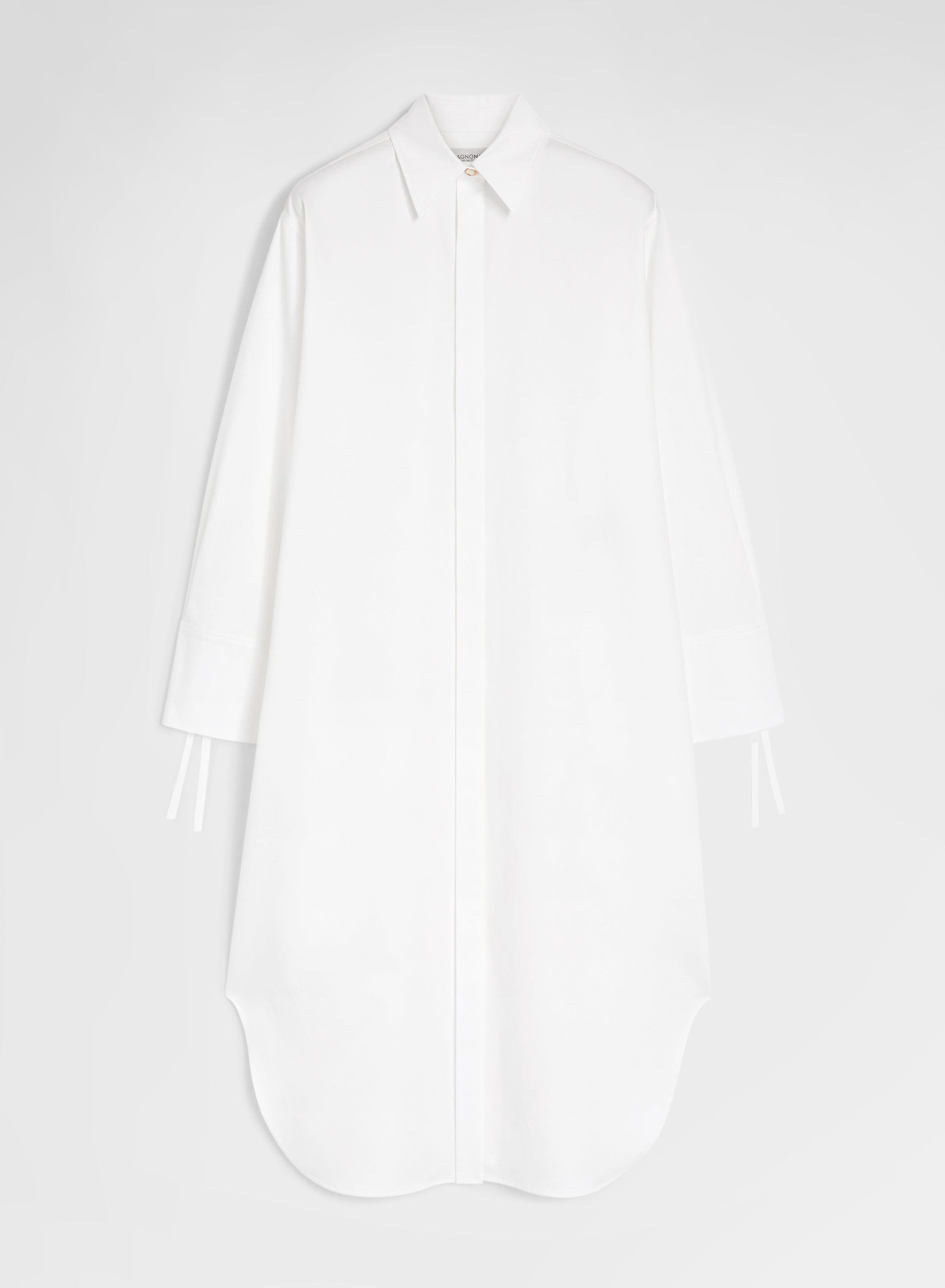 COTTON SATIN DRESS WHITE