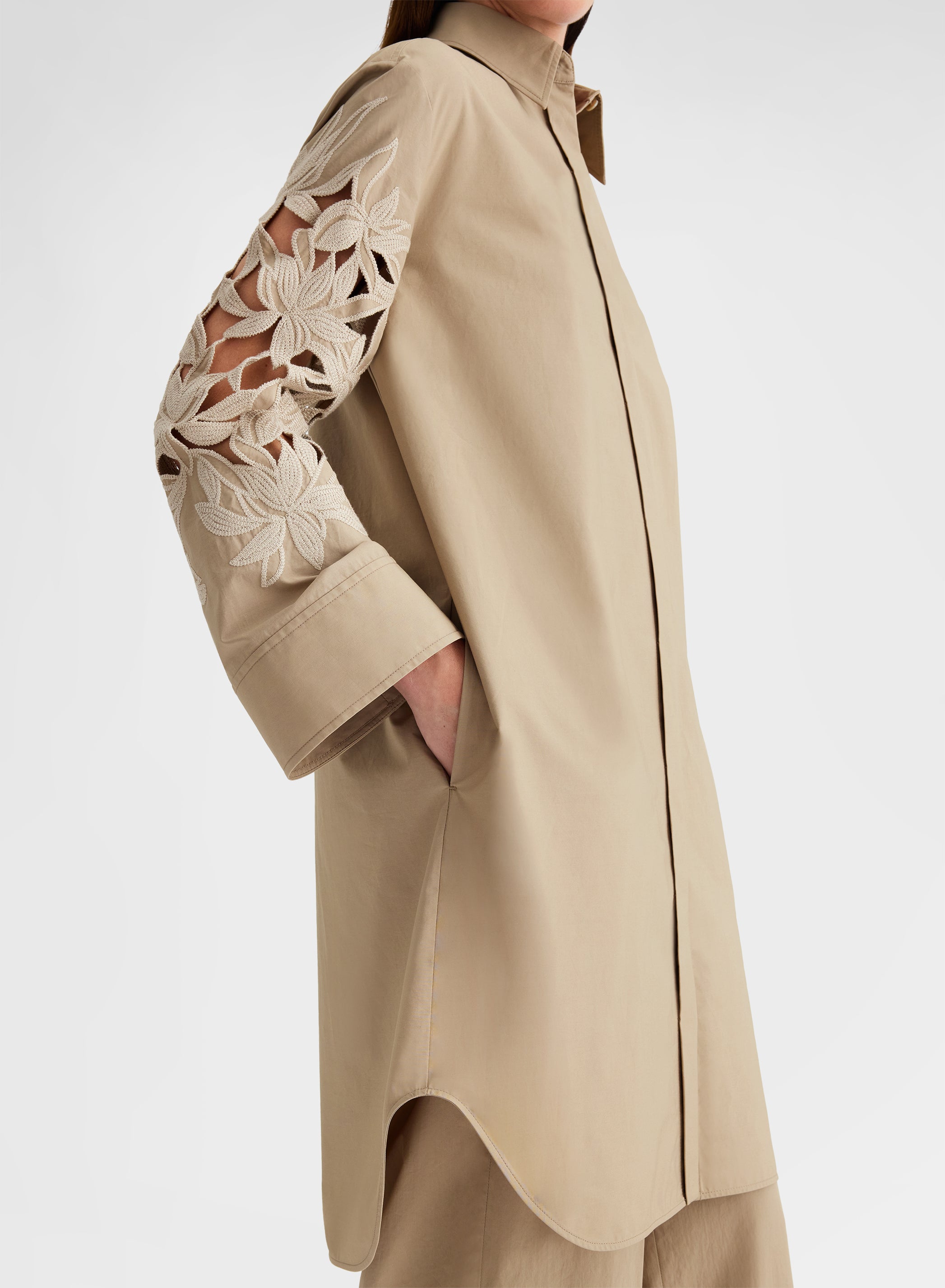 COTTON POPLIN DRESS KHAKI