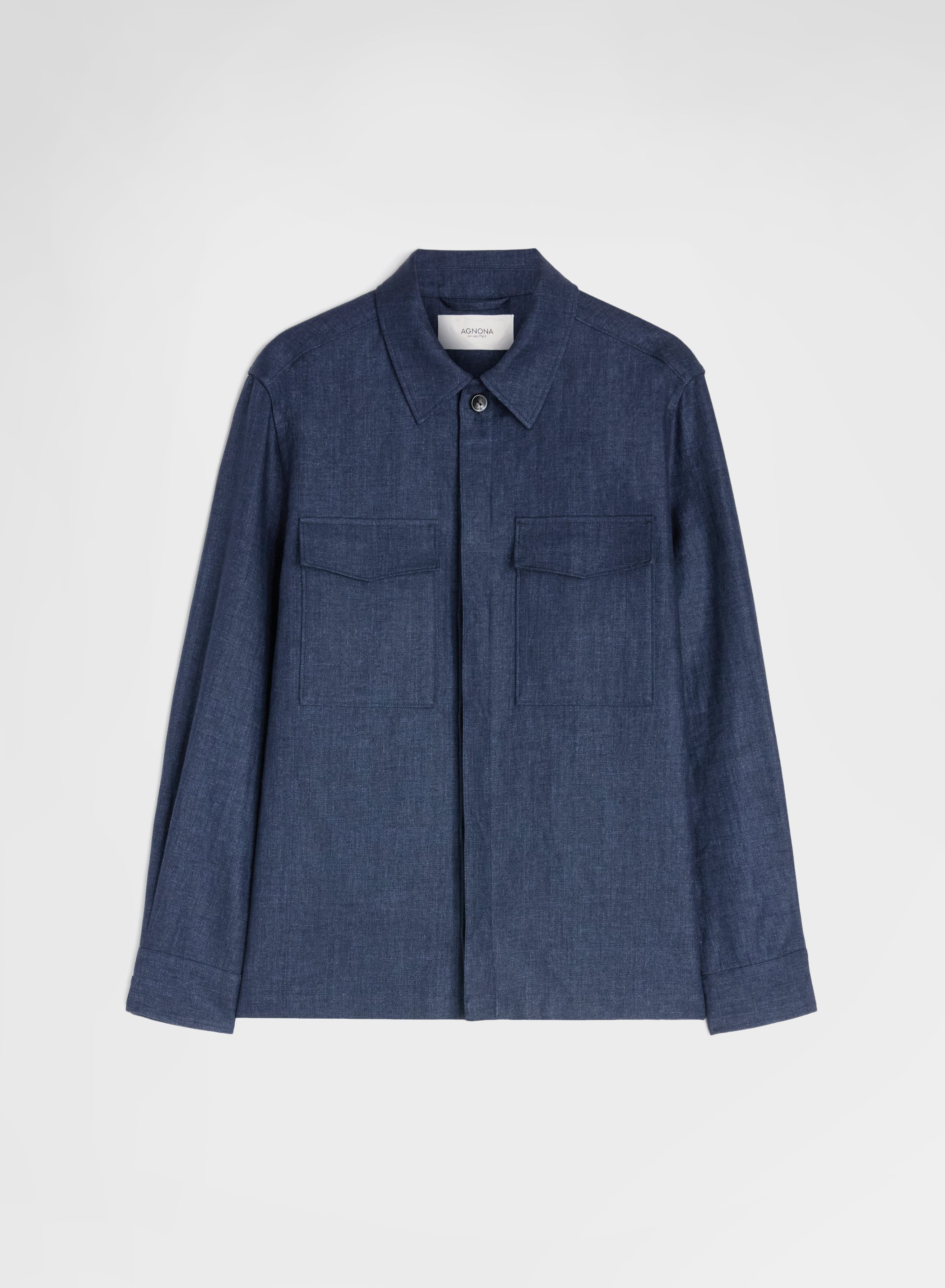 BONDED DELAVE LINEN OVERSHIRT NAVY