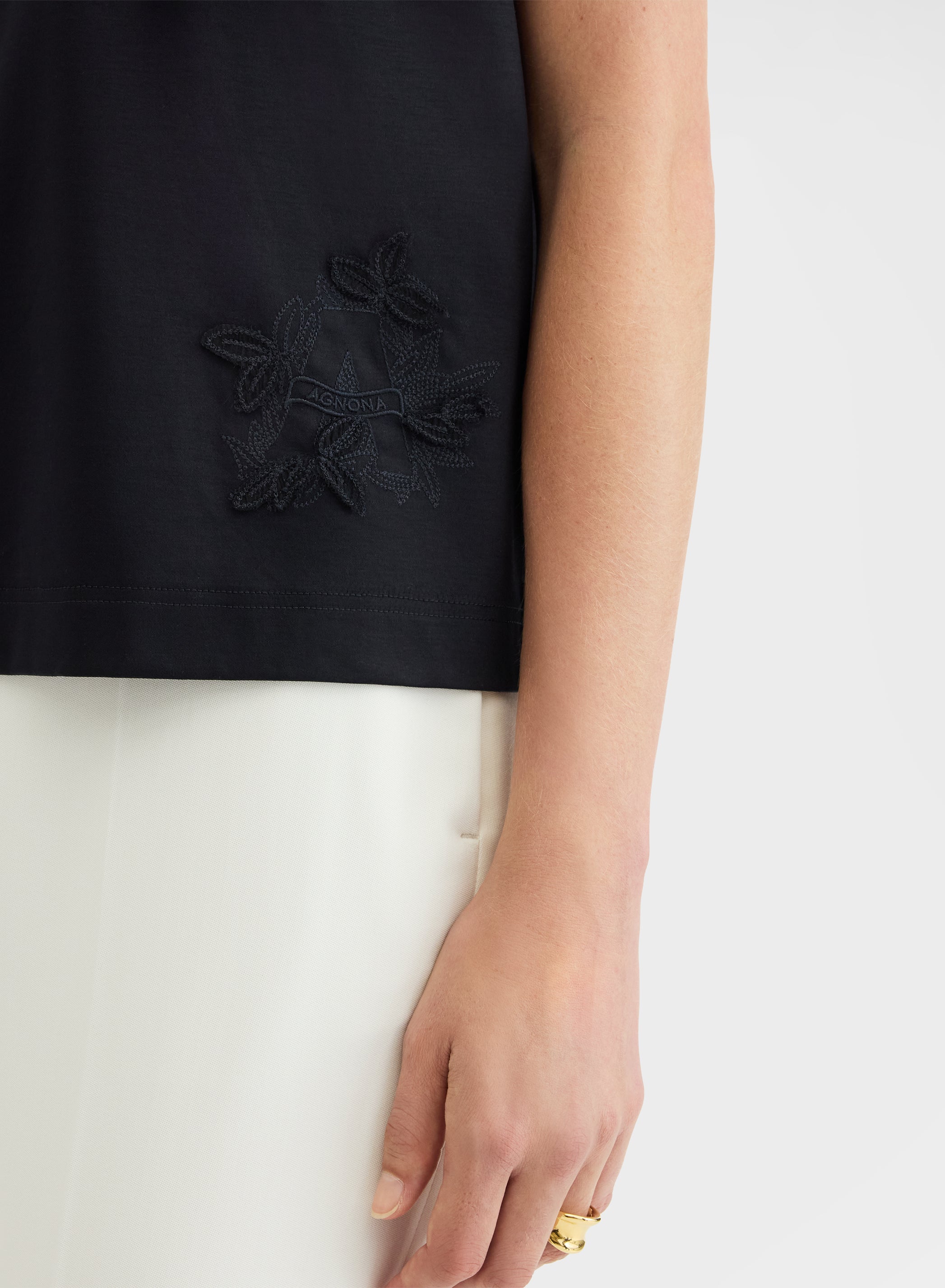 SILK TOUCH COTTON INTERLOCK TOP BLACK