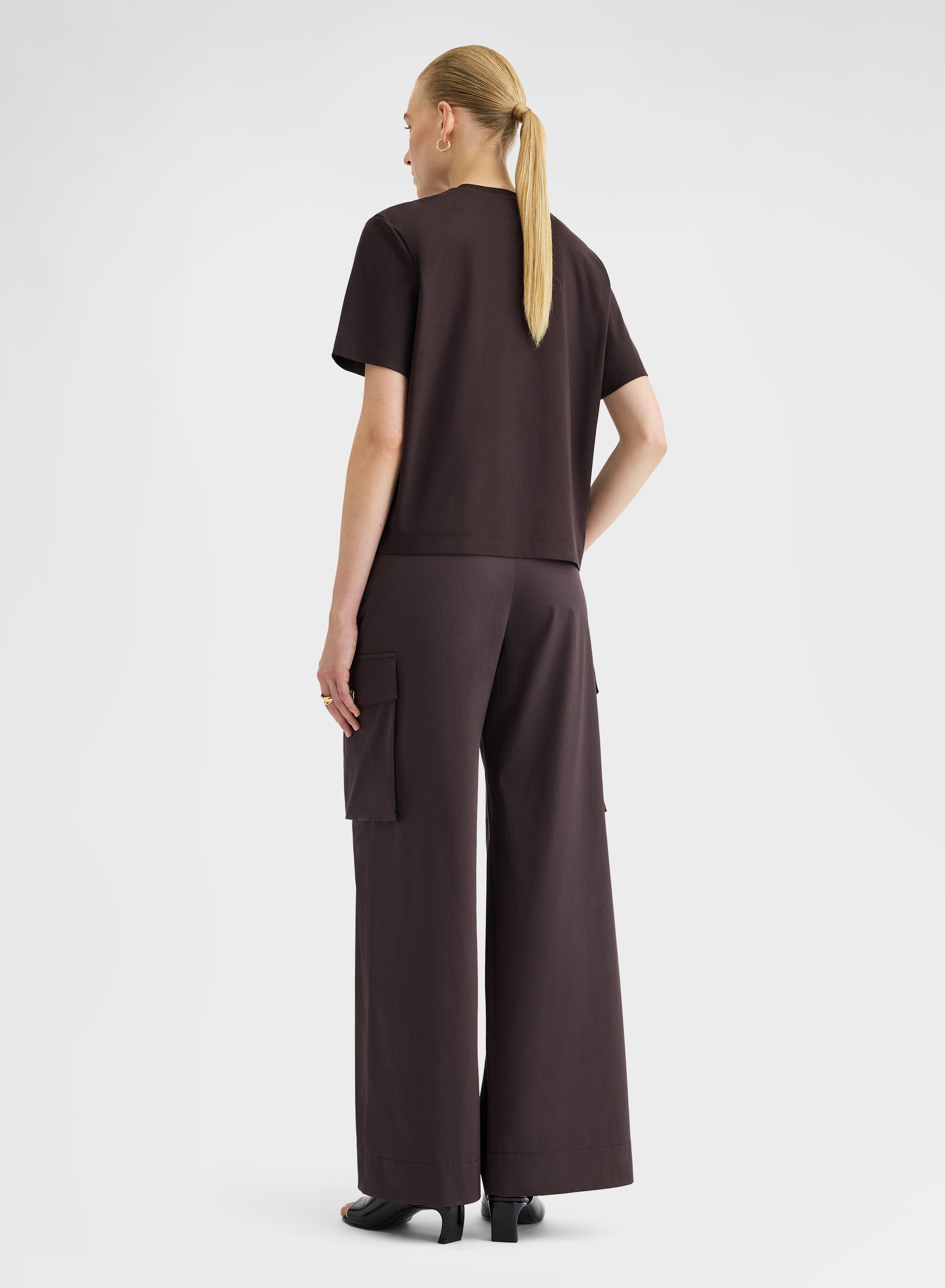 SILK TOUCH COTTON INTERLOCK TOP CHOCOLATE