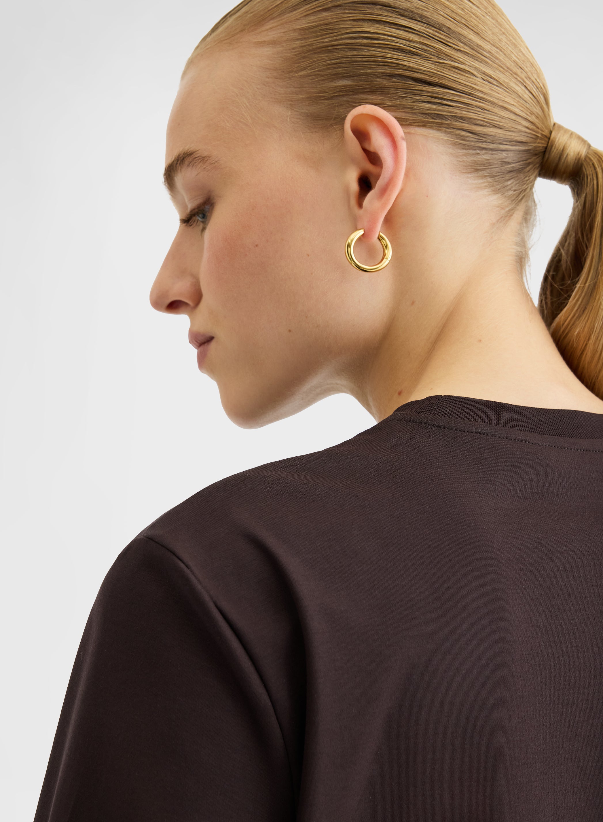 SILK TOUCH COTTON INTERLOCK TOP CHOCOLATE