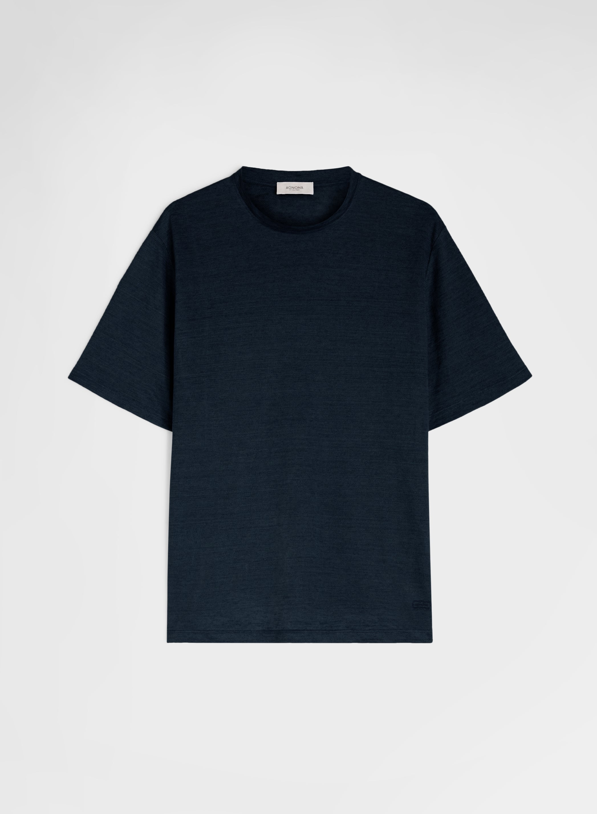 Navy Linen Jersey T-Shirt Delavé | Agnona