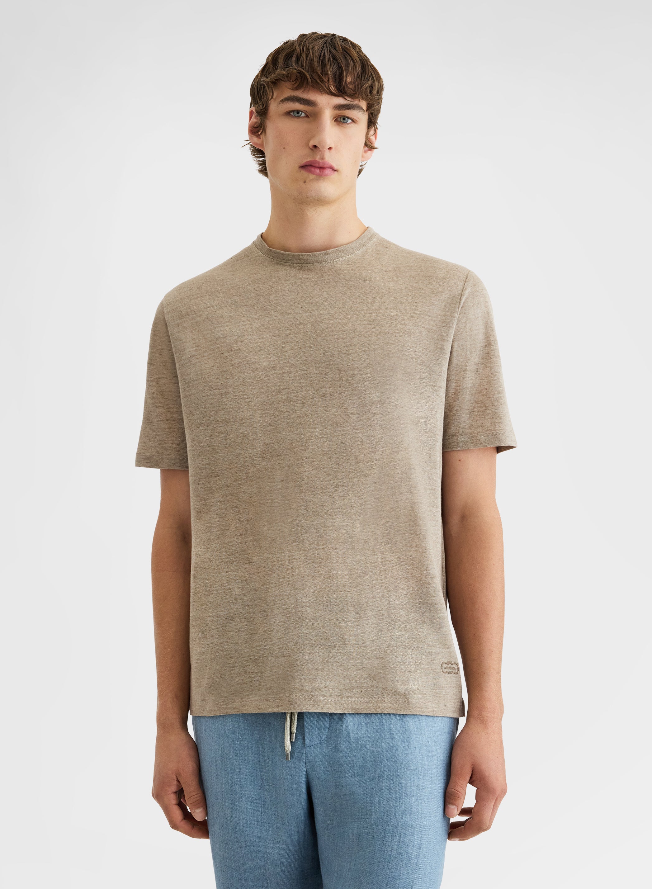 DELAVE LINEN JERSEY T-SHIRT KHAKI