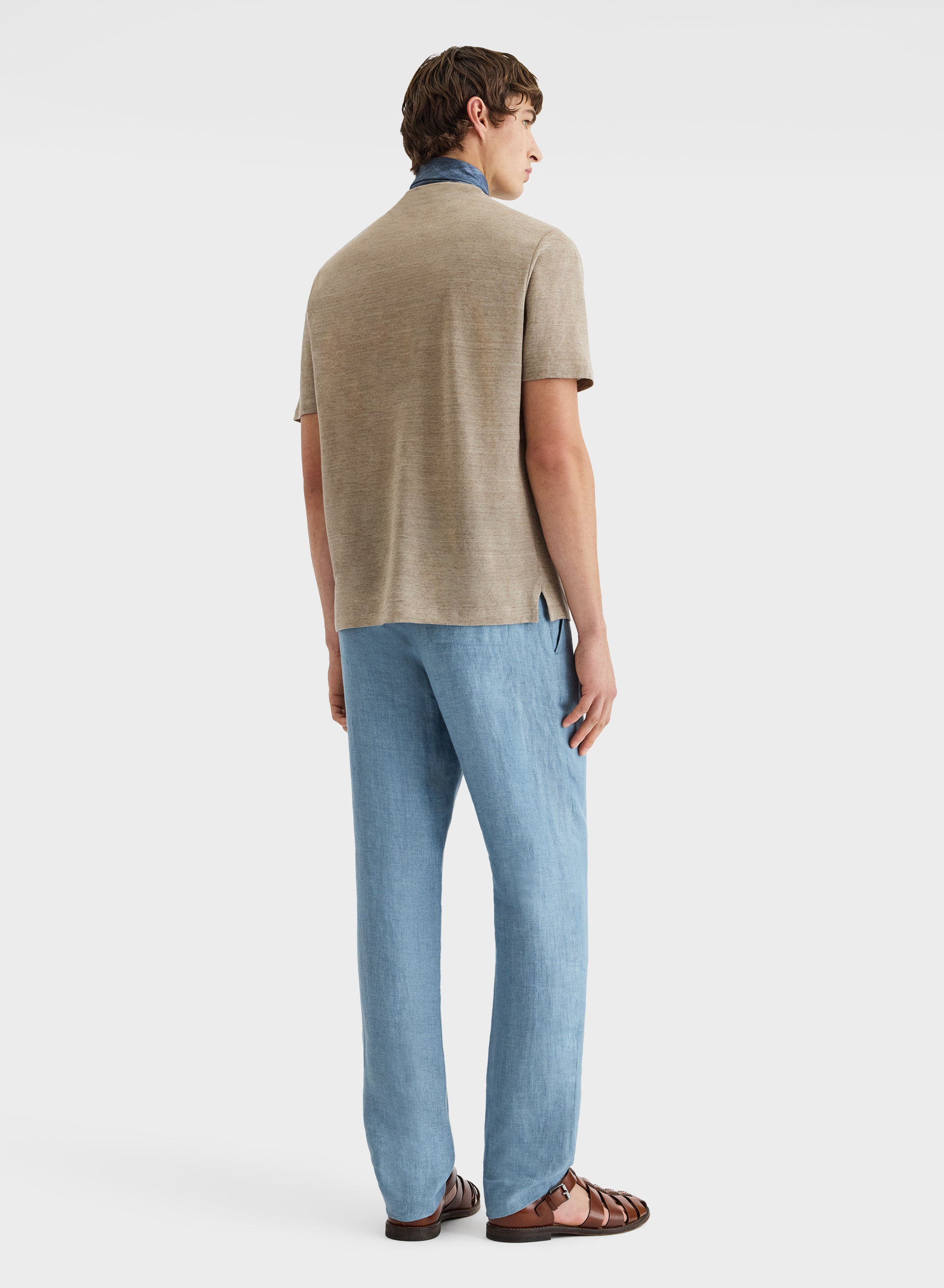 DELAVE LINEN JERSEY T-SHIRT KHAKI