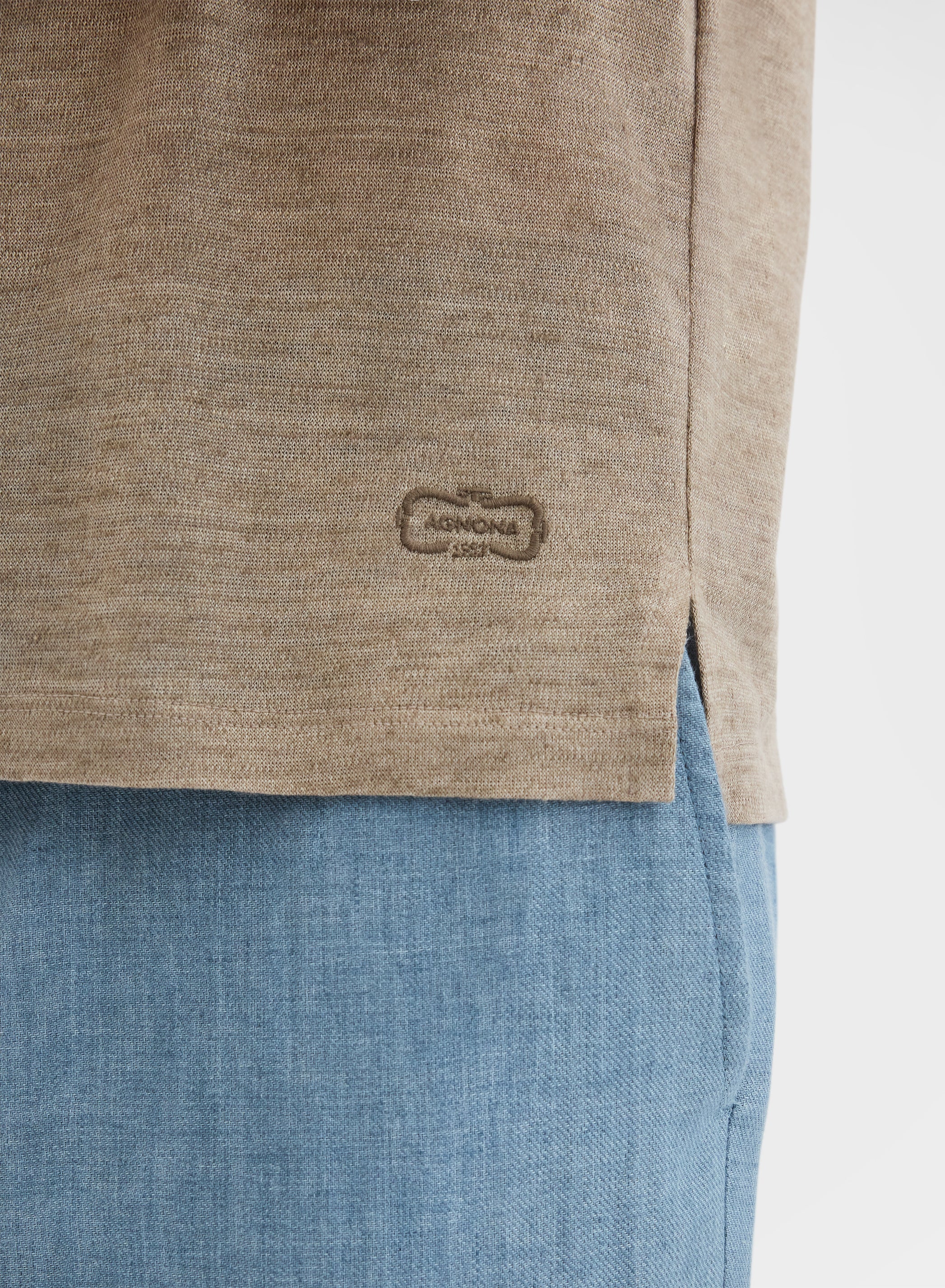 DELAVE LINEN JERSEY T-SHIRT KHAKI