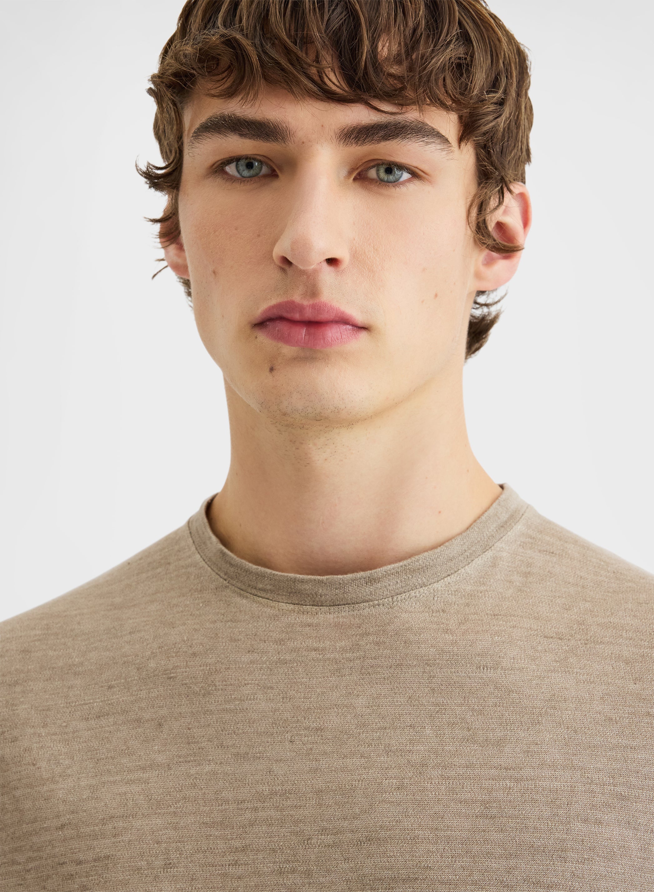 DELAVE LINEN JERSEY T-SHIRT KHAKI