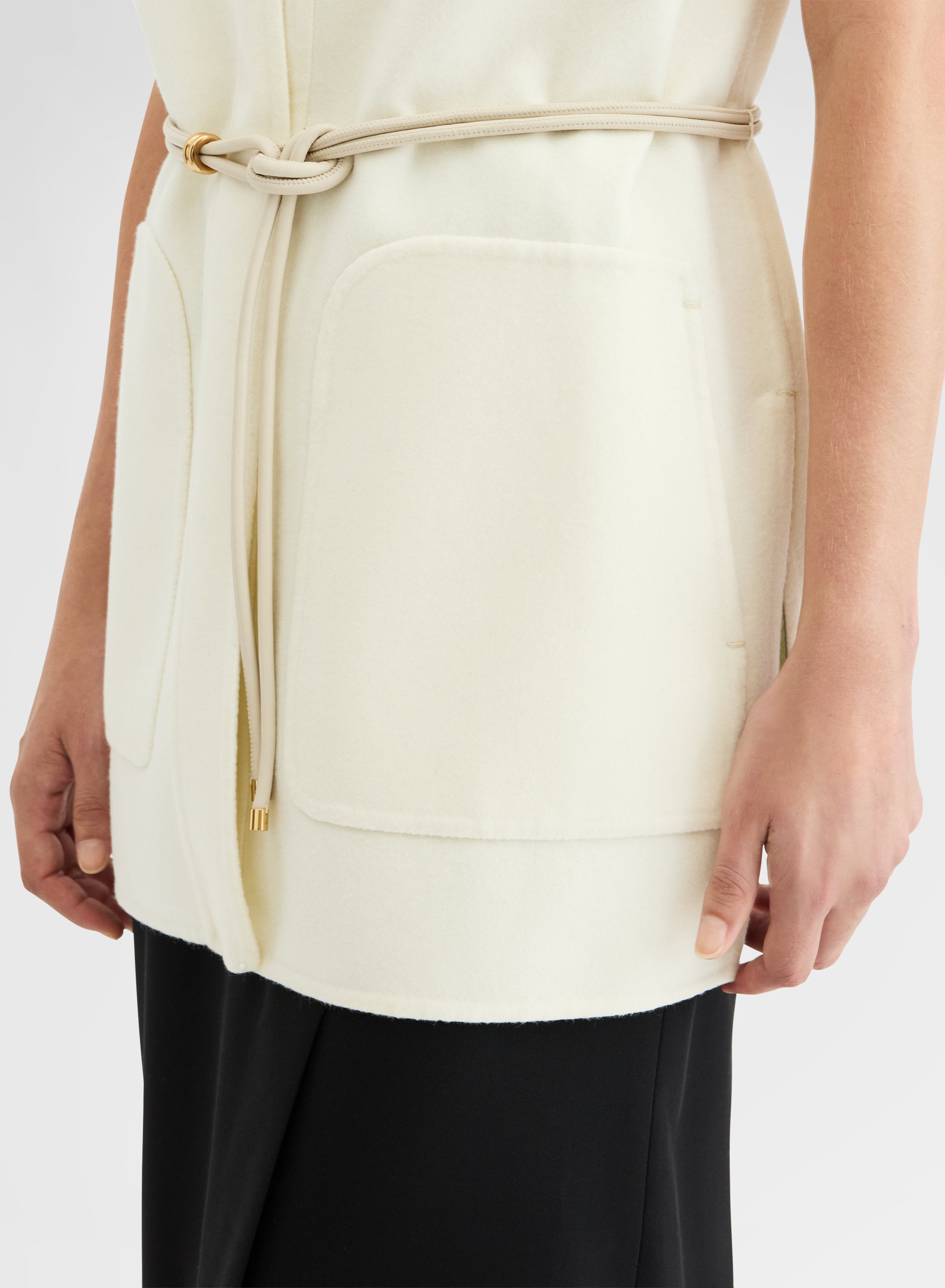 BLEND DOUBLE FACE GILET WHITE