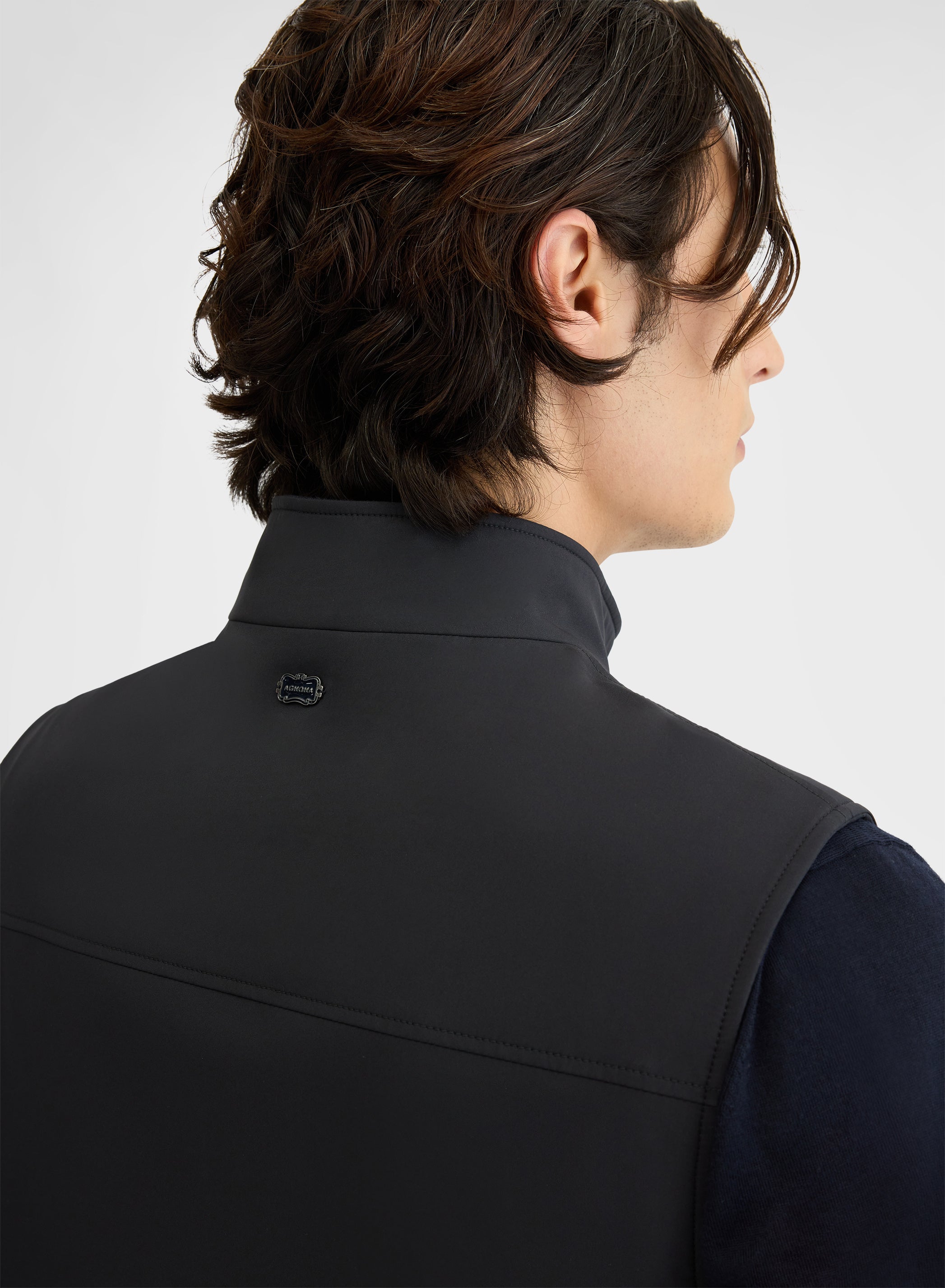 NYLON TECH TWILL GILET NAVY