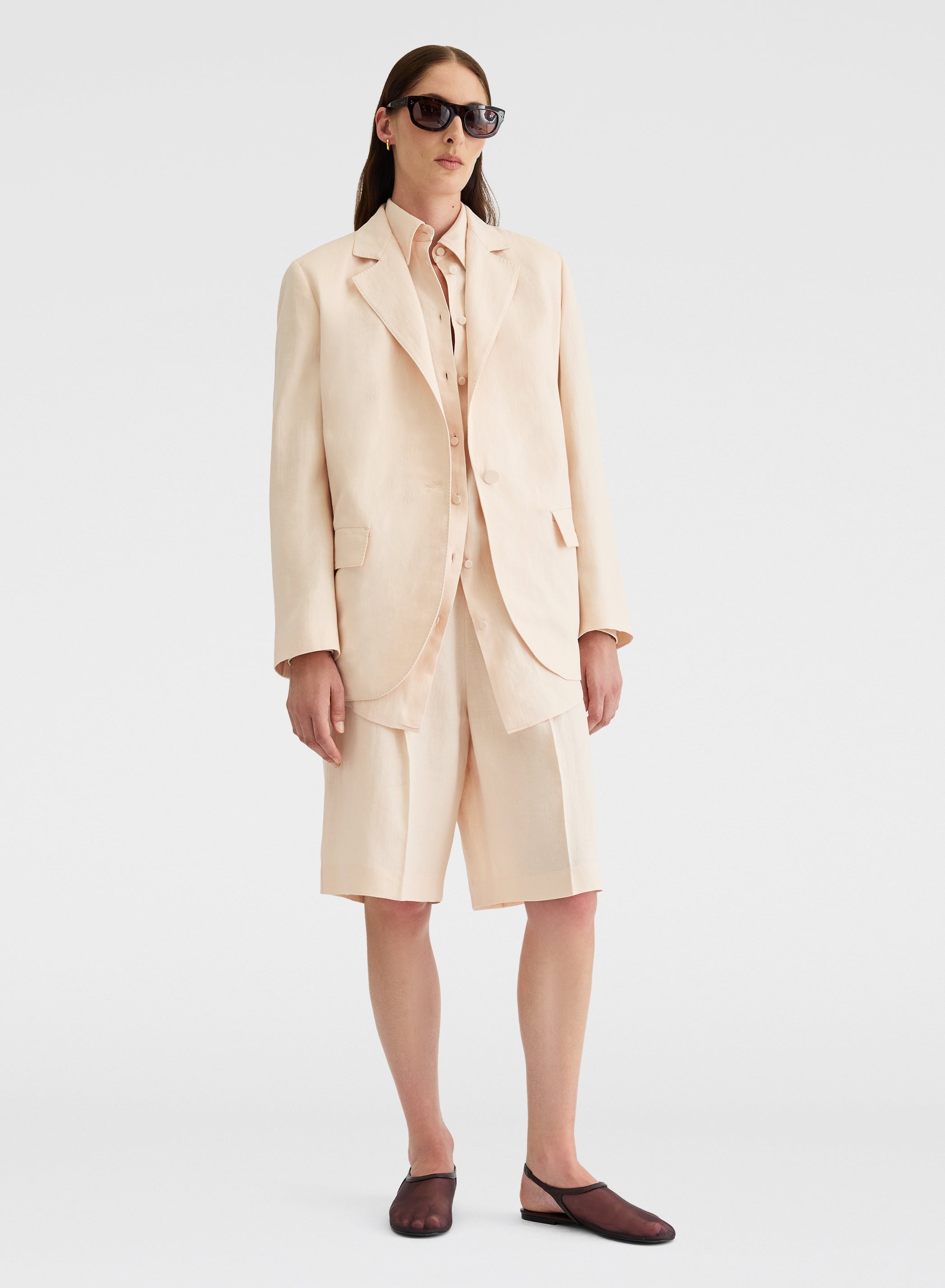 Pure Linen Jacket Peach | Italian Tailoring | Agnona