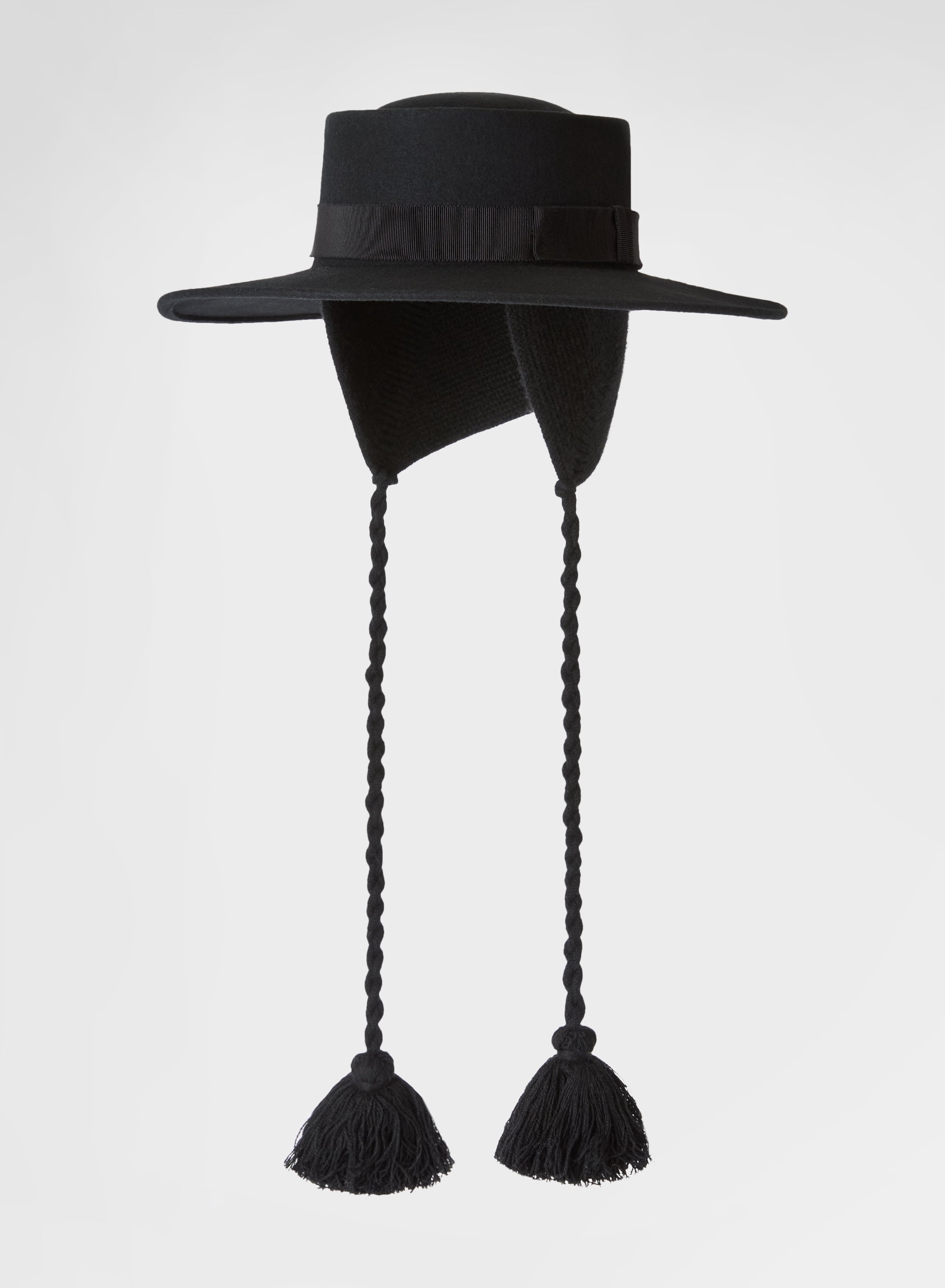 WOOL FELT LARGE BRIM HAT BLACK