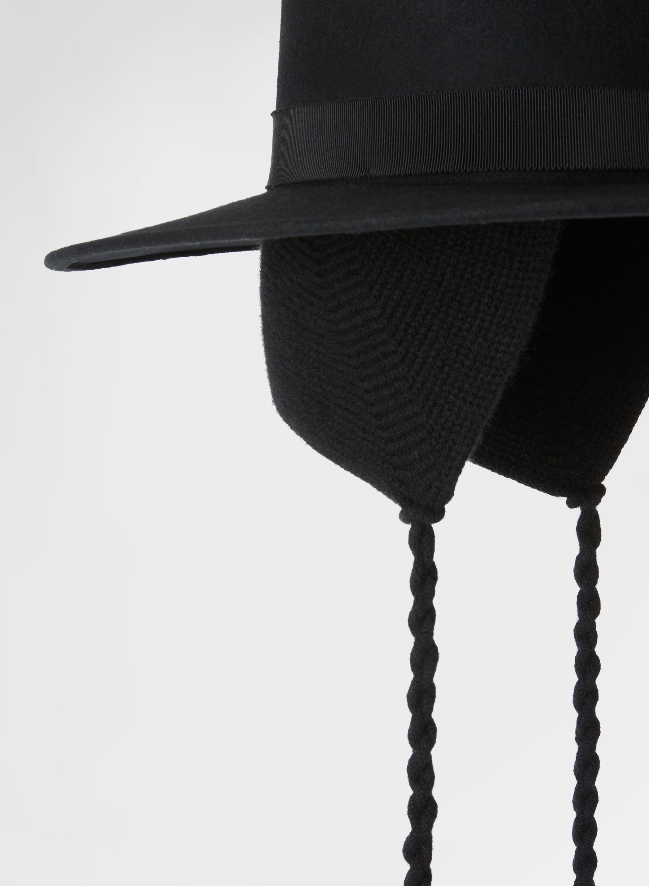 WOOL FELT LARGE BRIM HAT BLACK