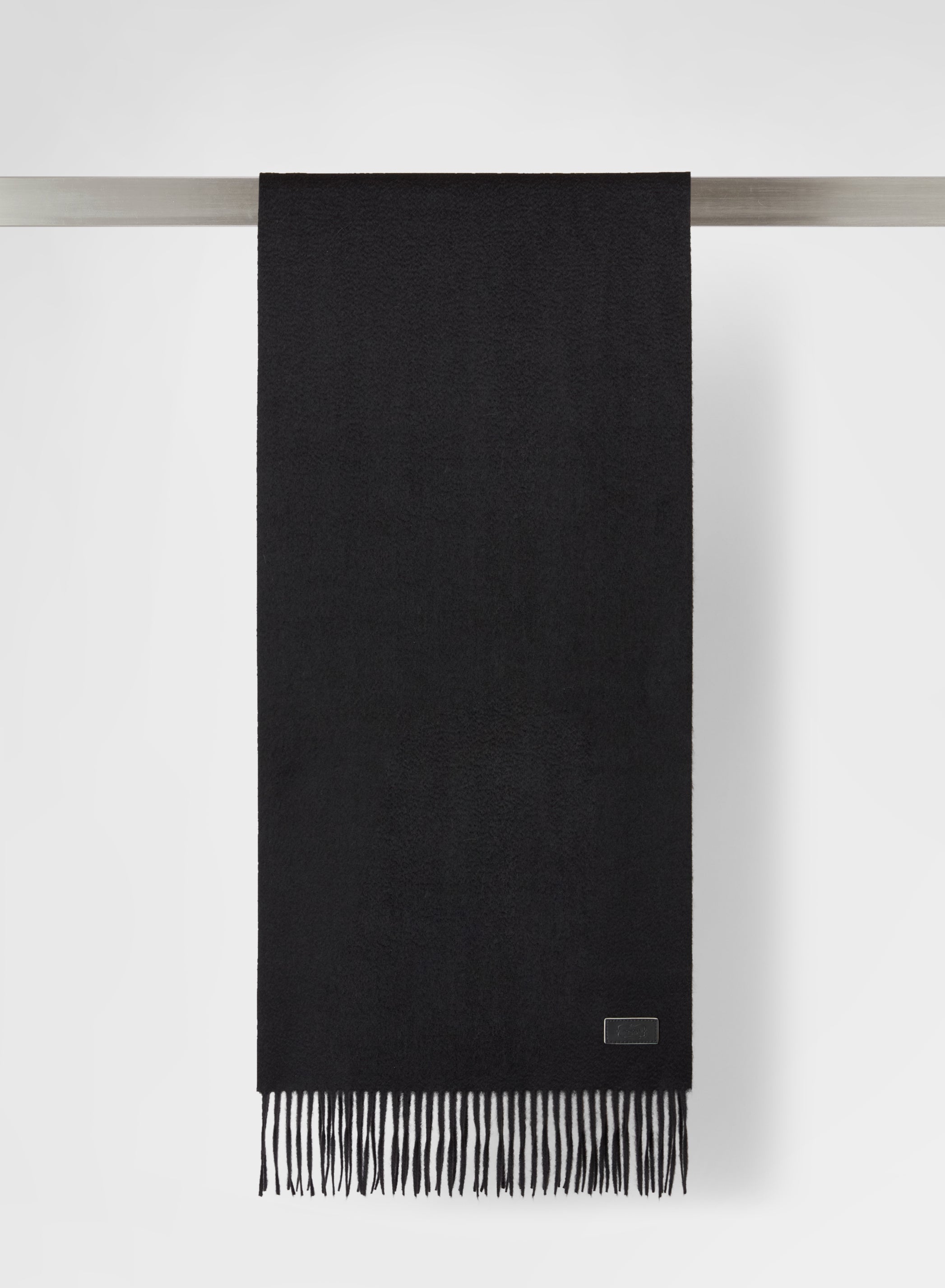 ZIBELLINO CASHMERE FRINGED SCARF BLACK