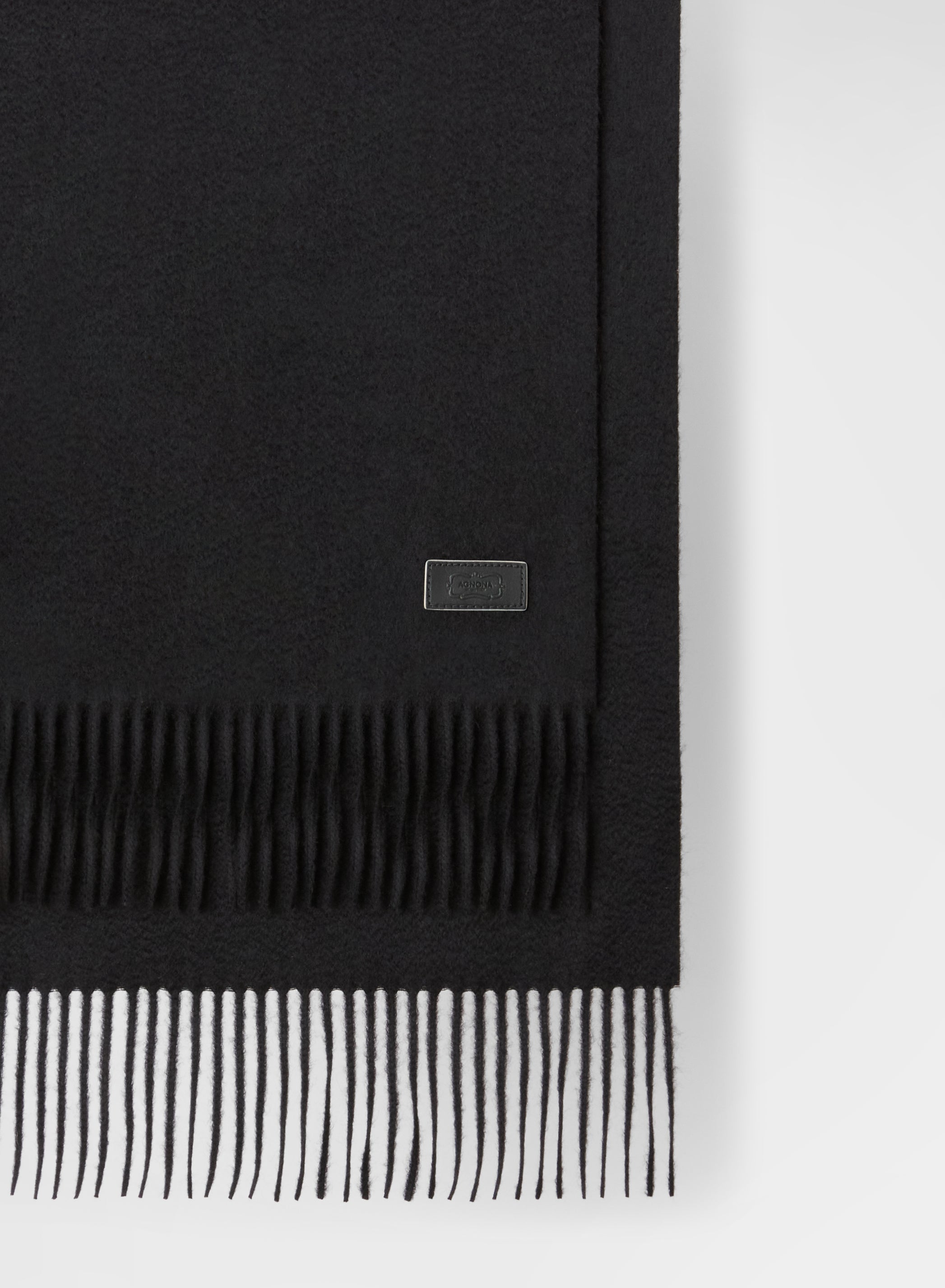 ZIBELLINO CASHMERE FRINGED SCARF BLACK