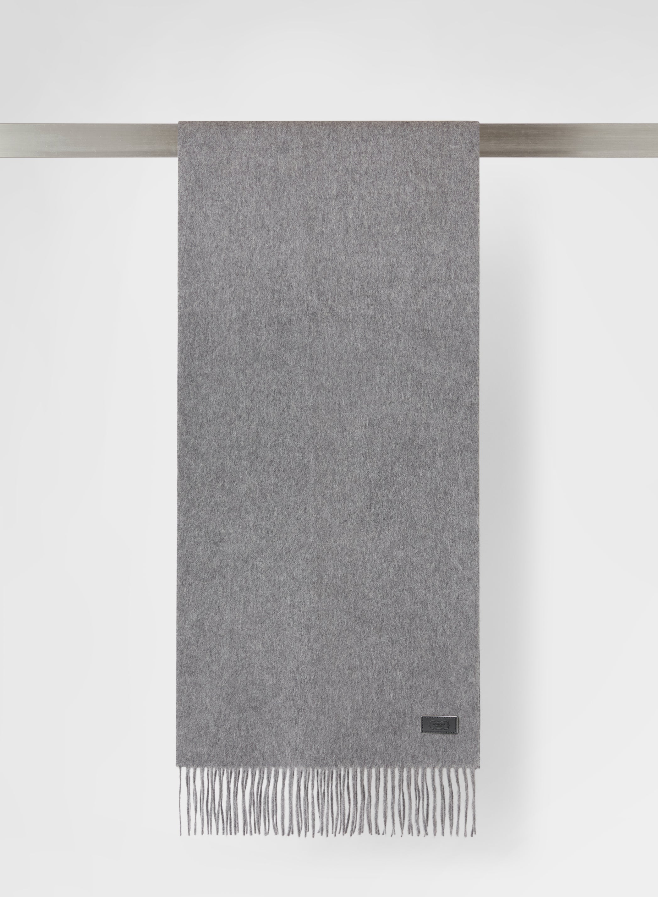 ZIBELLINO CASHMERE FRINGED SCARF MEDIUM GREY