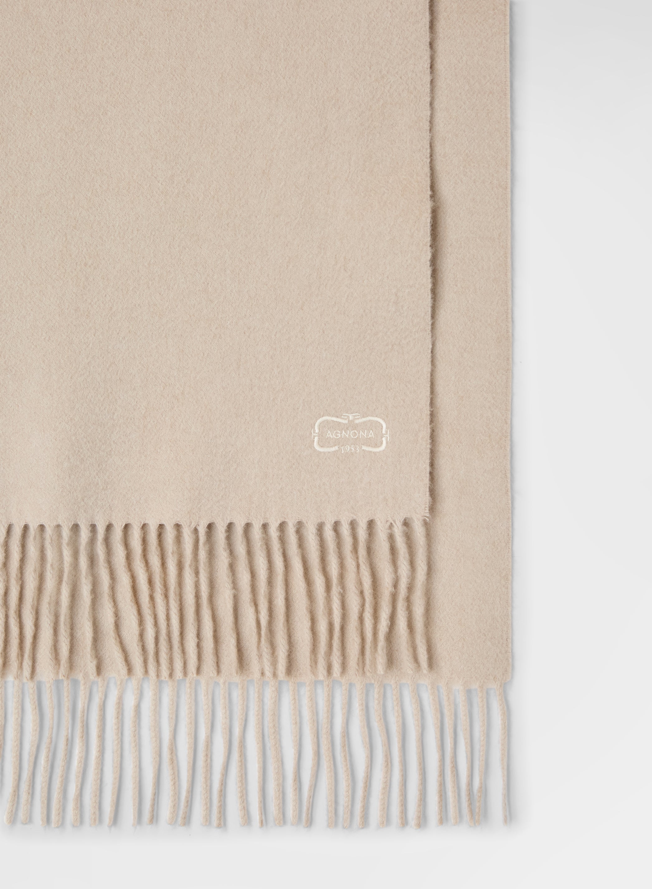 CASHMERE ZIBELINE SCARF LIGHT GREIGE