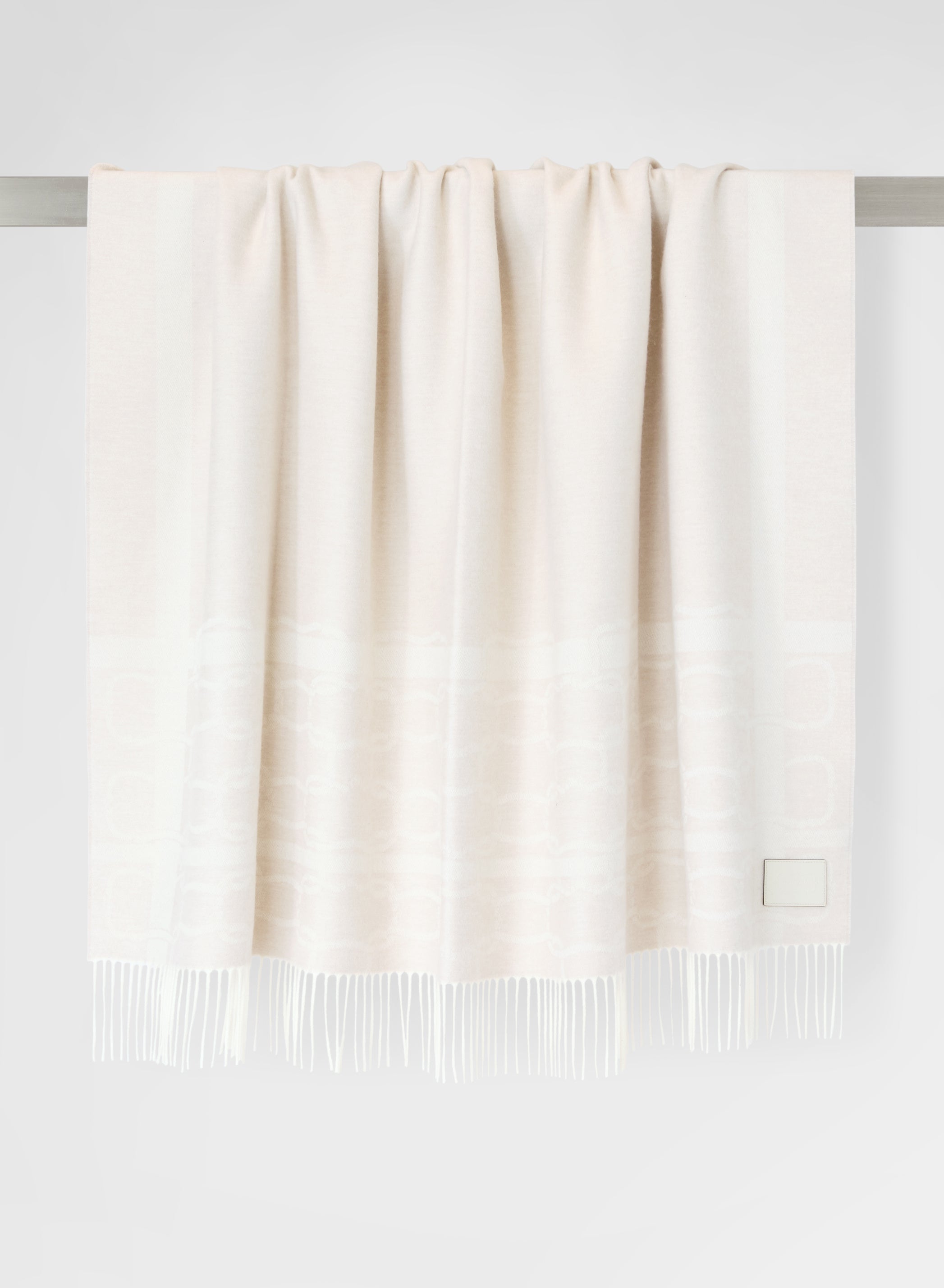 CASHMERE WOOL PLAID LIGHT GREIGE