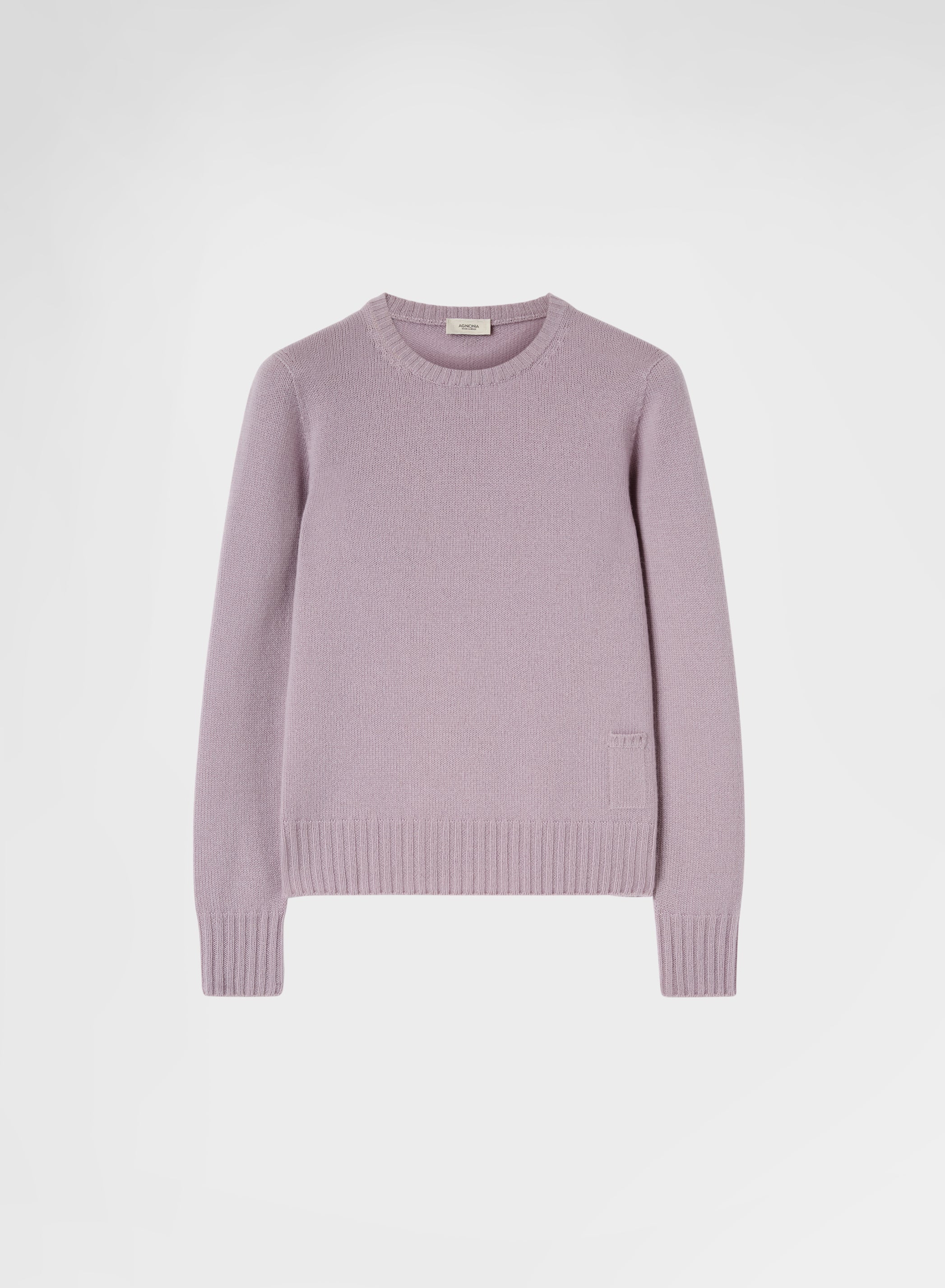 CASHMERE PLAIN KNIT LIPSTICK CREWNECK MAUVE