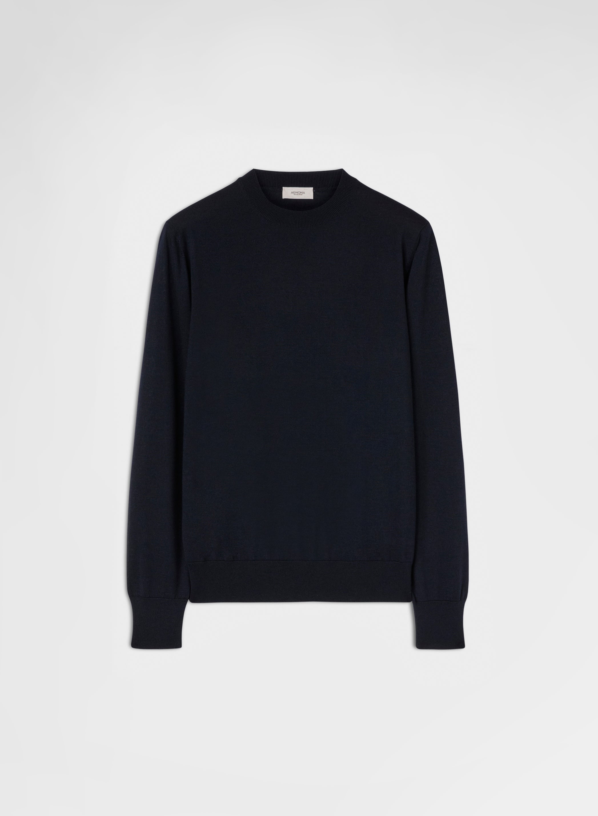 FINE WOOL SILK CASHMERE CREWNECK NIGHT