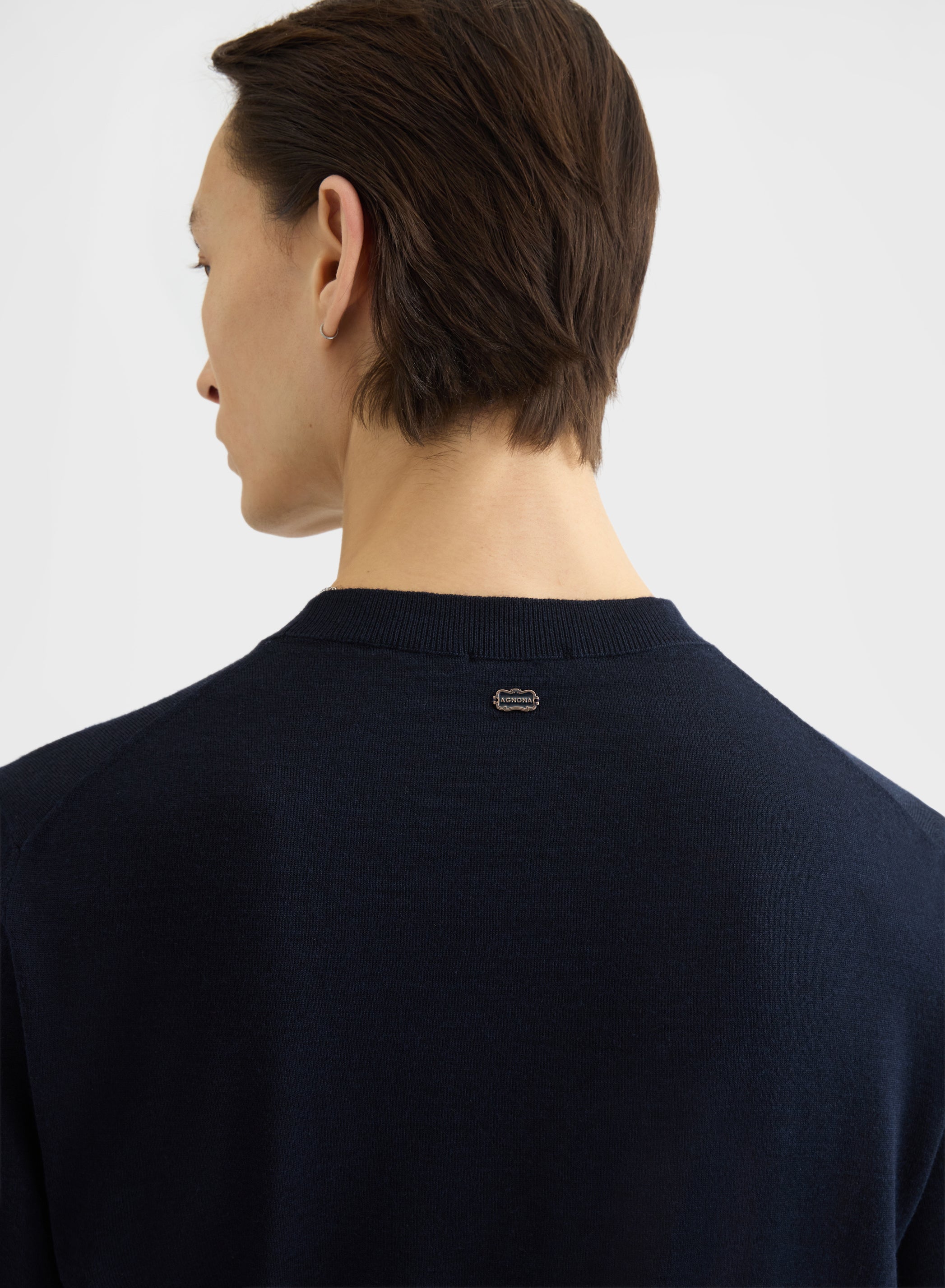 FINE WOOL SILK CASHMERE CREWNECK NIGHT