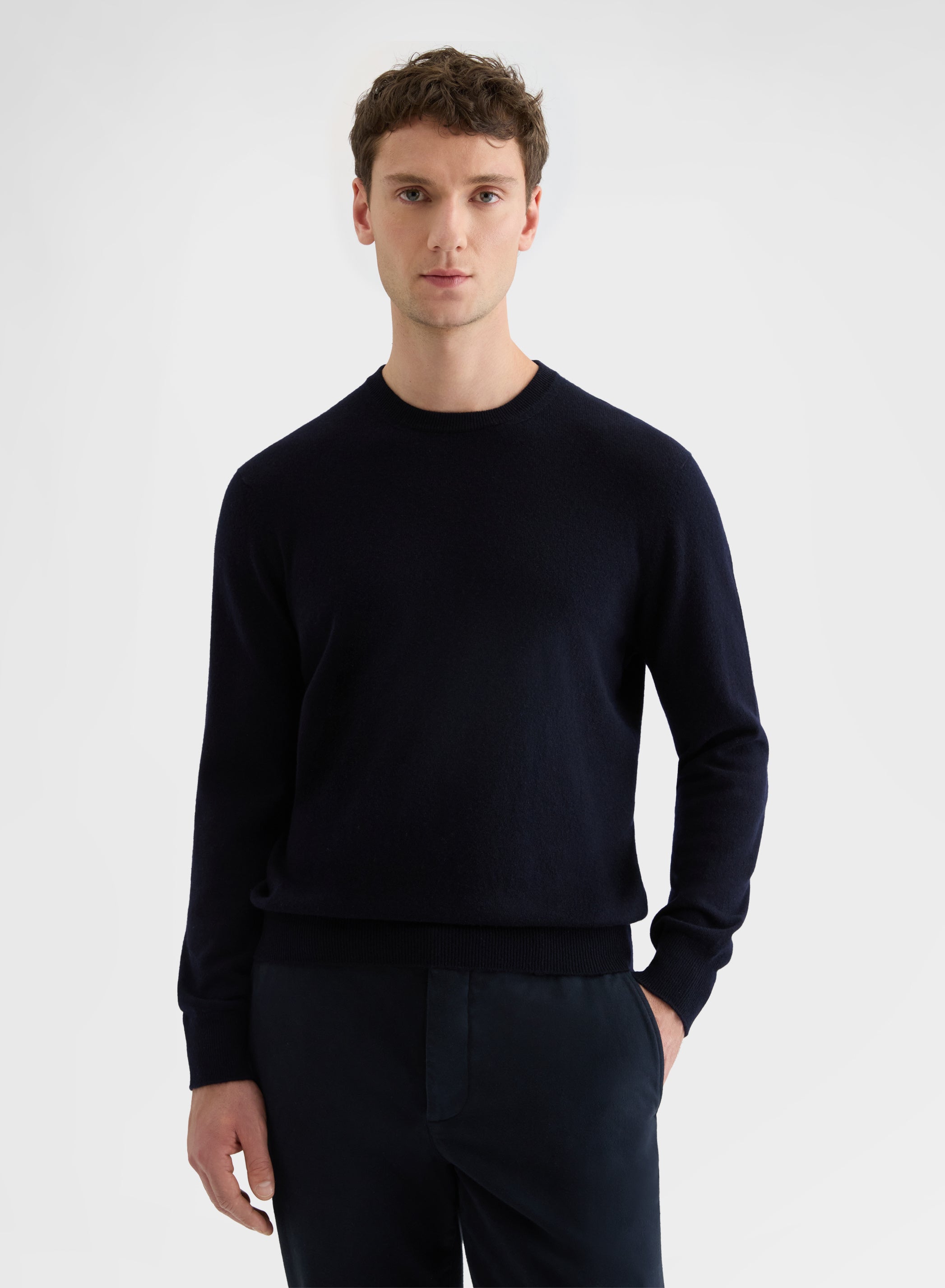 CASHMERE PLAIN KNIT CREWNECK NIGHT