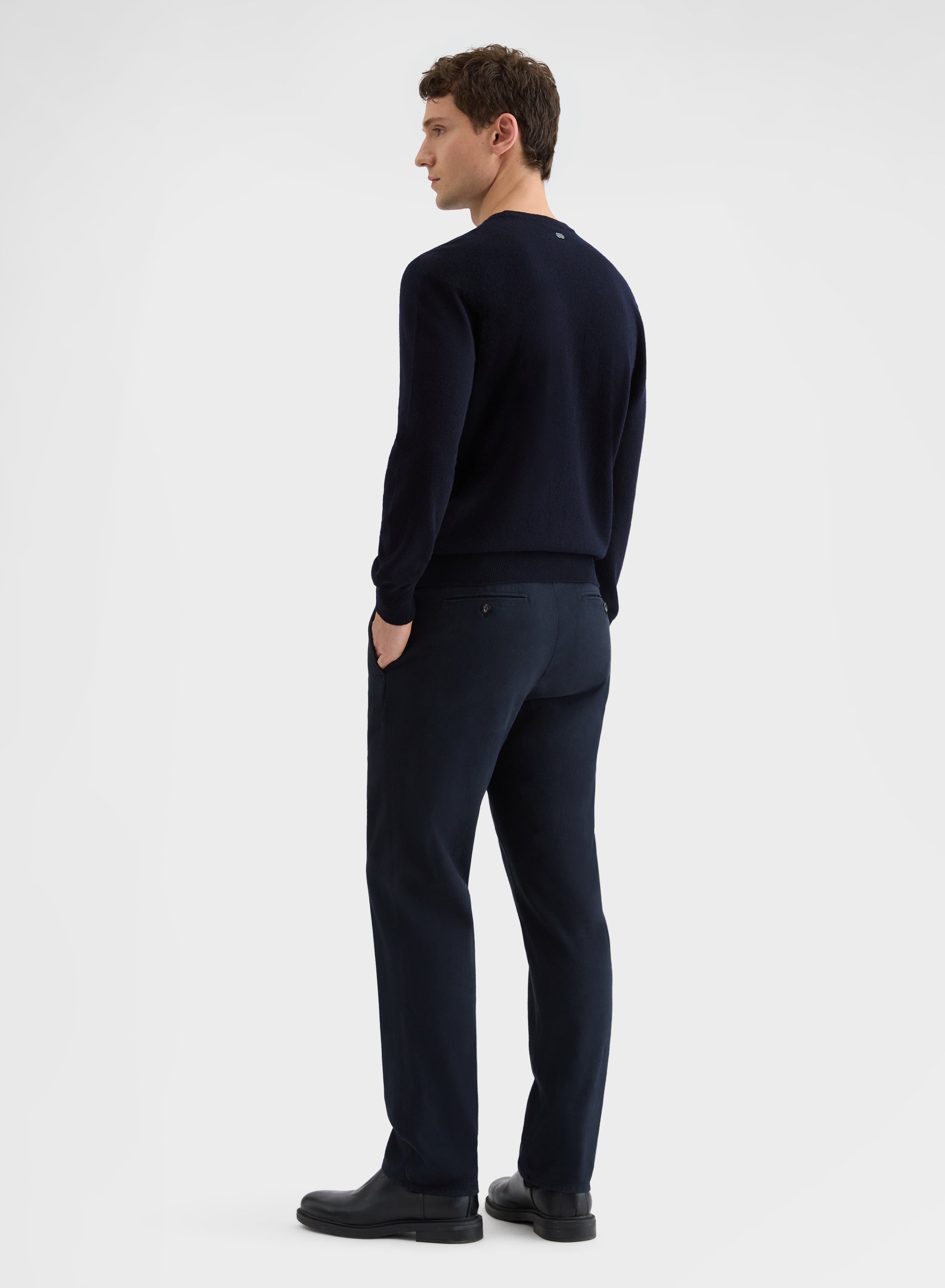 CASHMERE PLAIN KNIT CREWNECK NIGHT