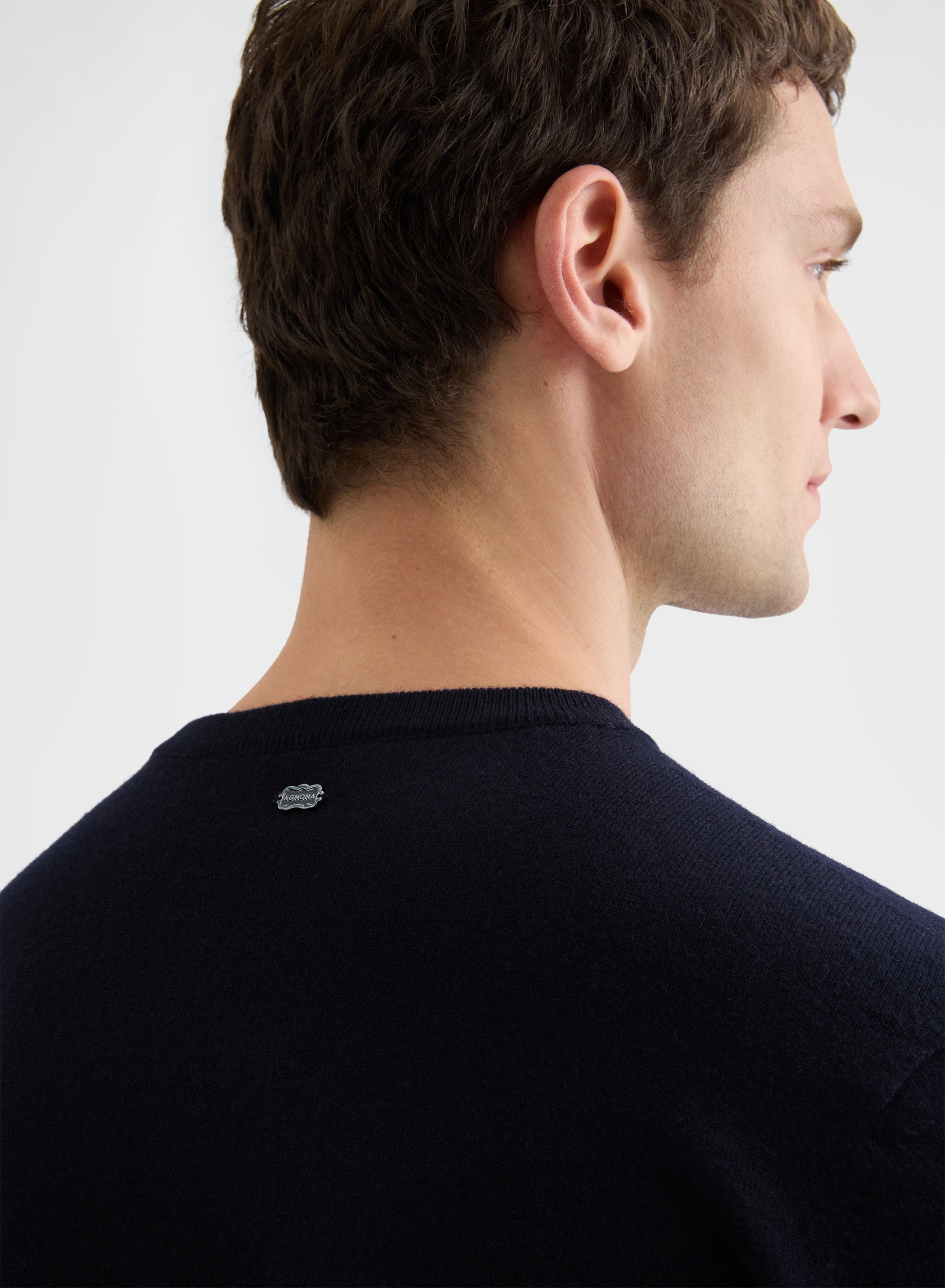CASHMERE PLAIN KNIT CREWNECK NIGHT