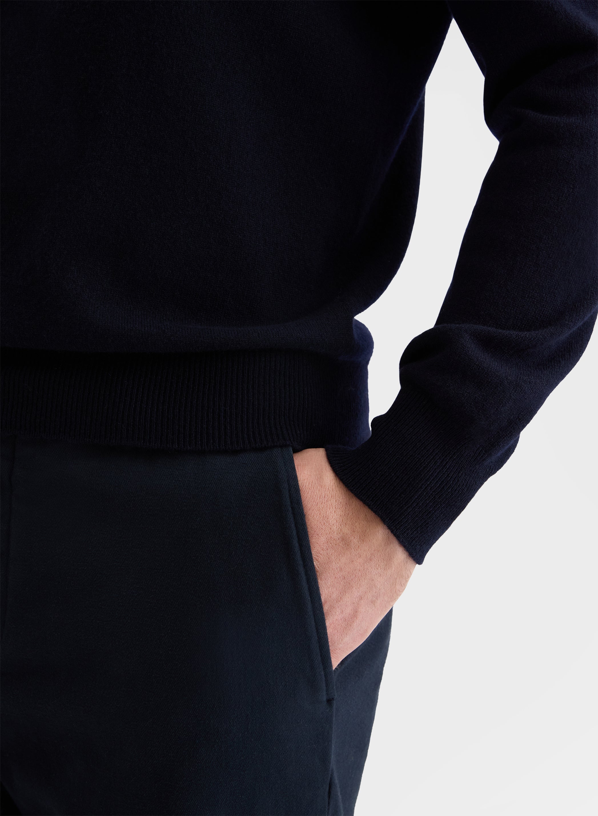 CASHMERE PLAIN KNIT CREWNECK NIGHT