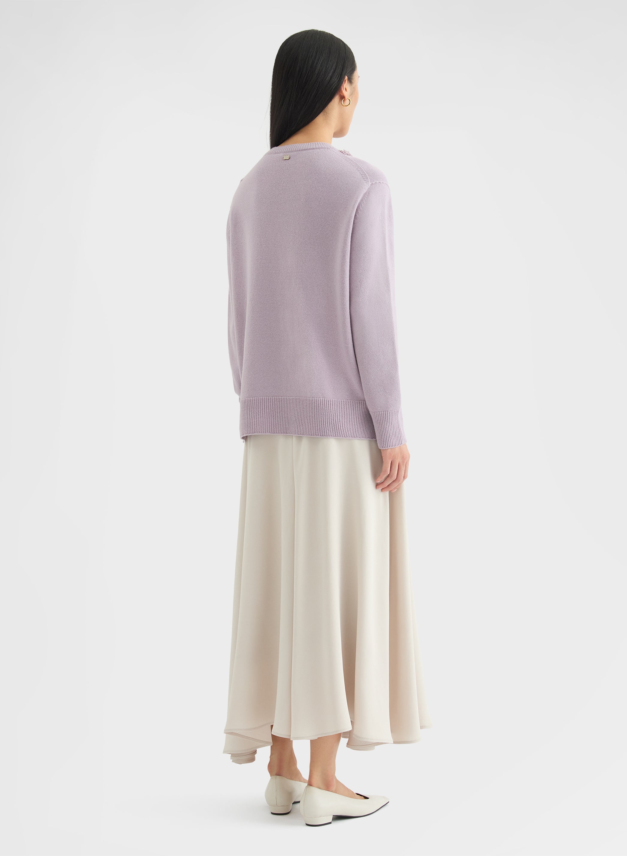 CASHMERE PLAIN KNIT CREWNECK MAUVE