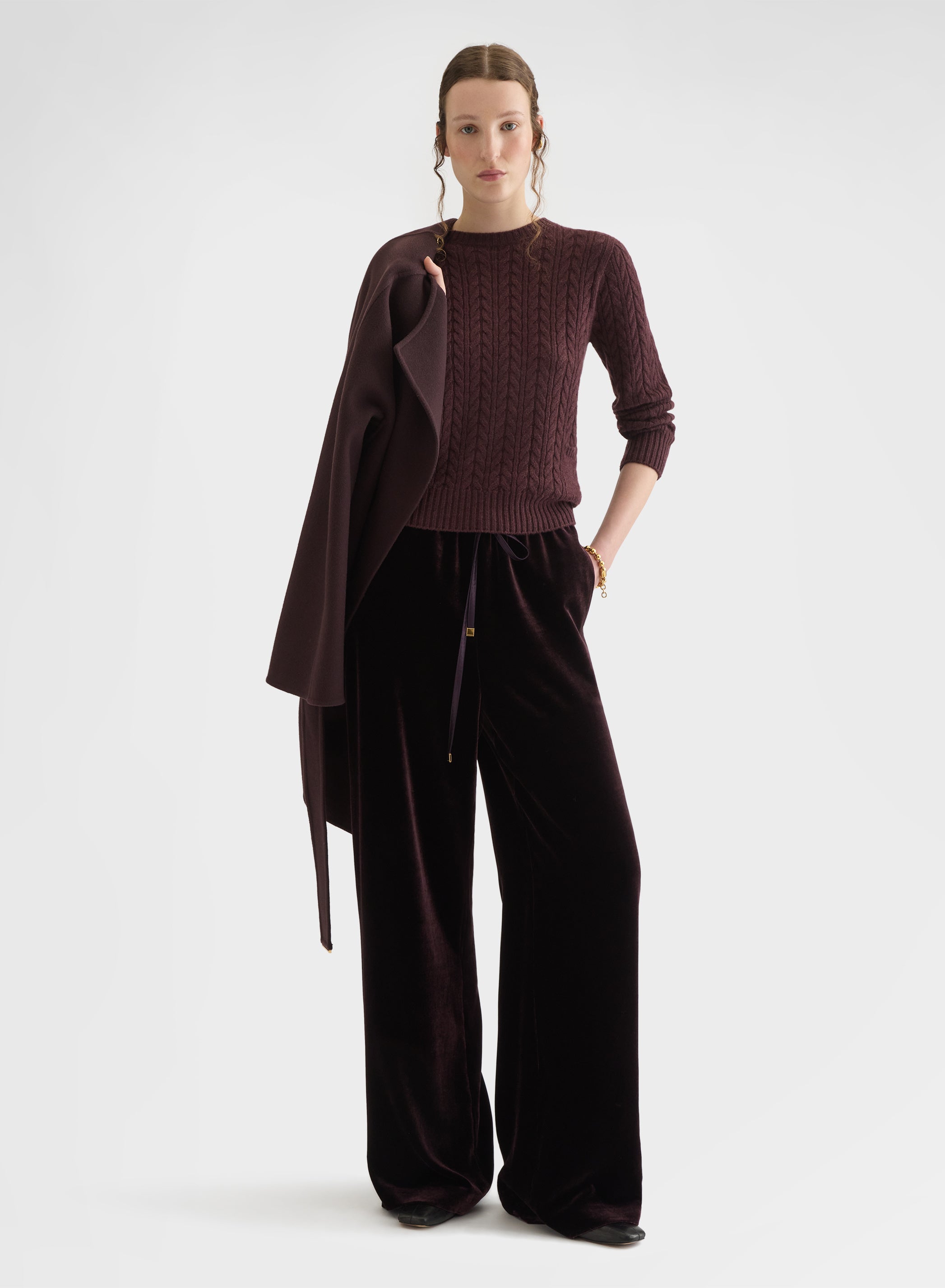 LIPSTICK CREWNECK CASHMERE BURGUNDY