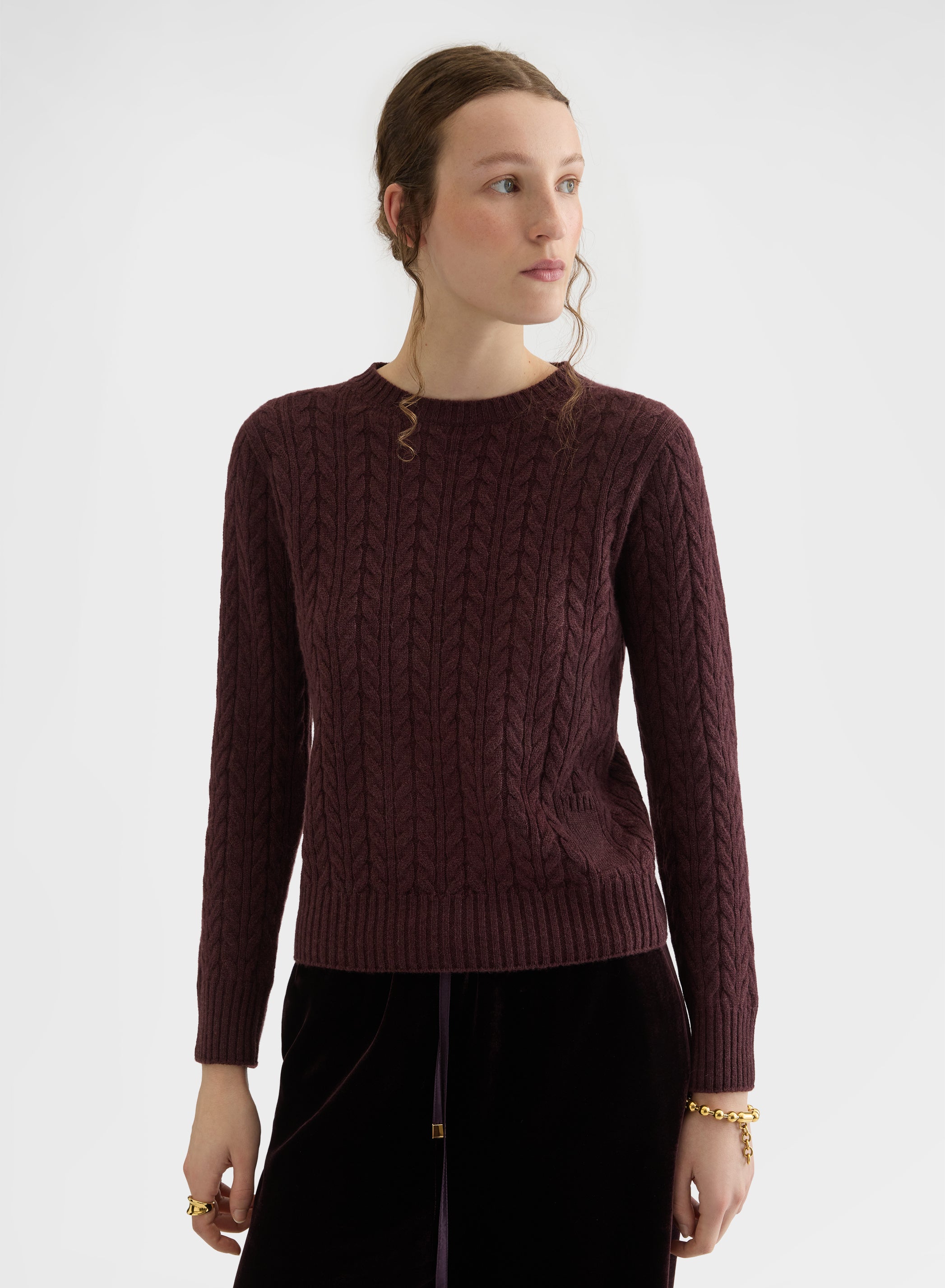 LIPSTICK CREWNECK CASHMERE BURGUNDY