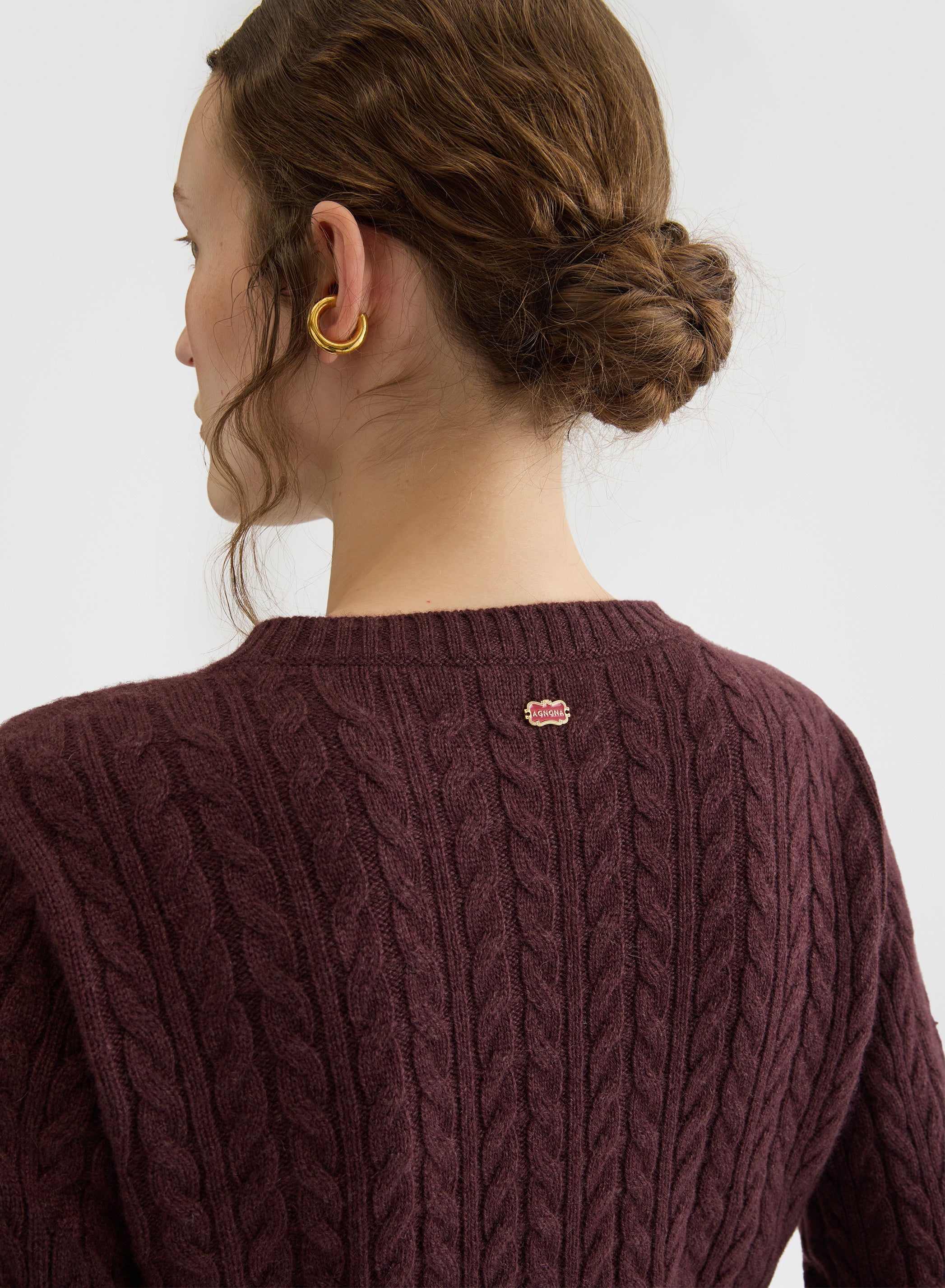 LIPSTICK CREWNECK CASHMERE BURGUNDY