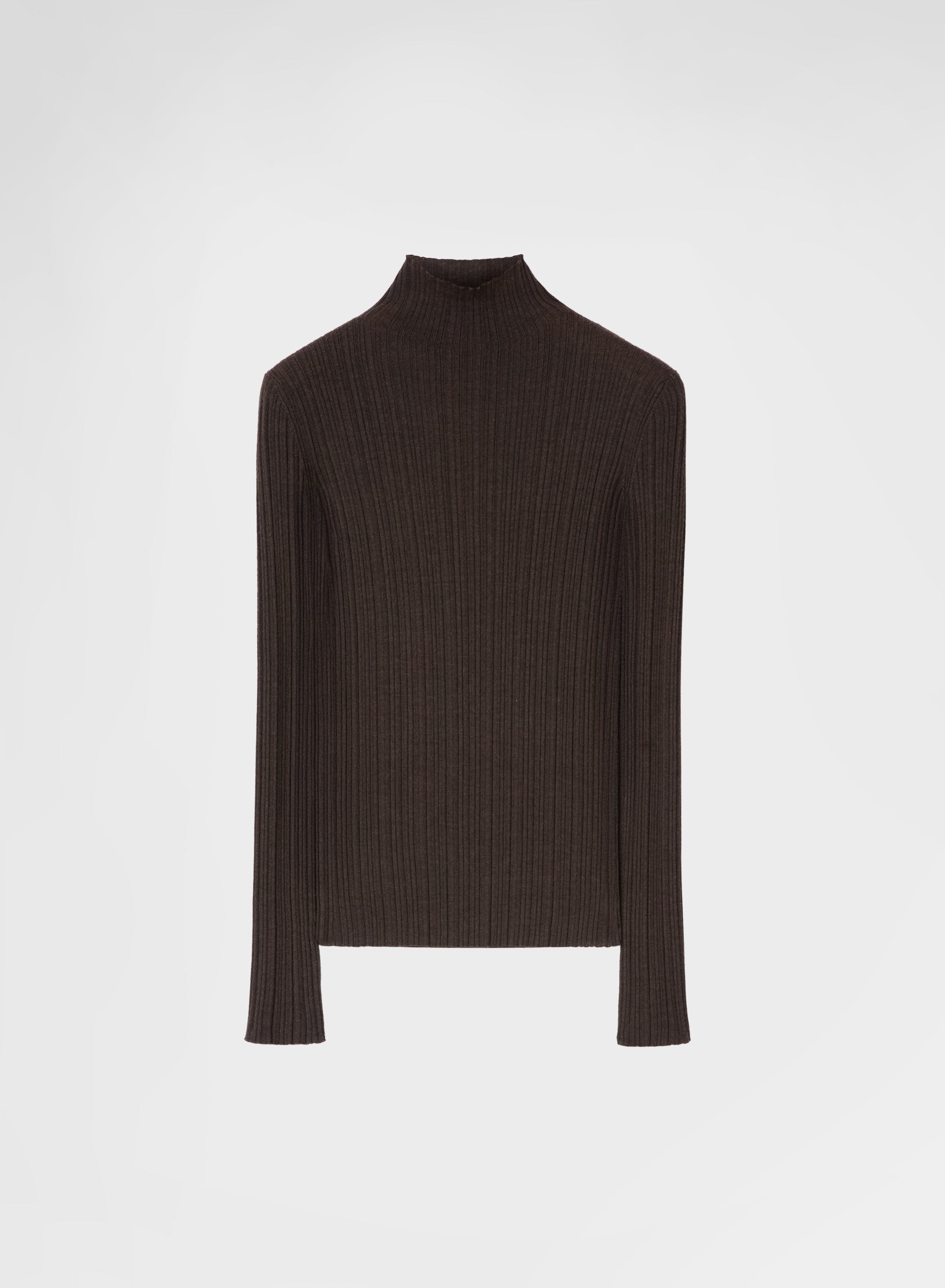 CASHMERE WOOL SILK CORTECCIA STITCH TURTLENECK EBONY