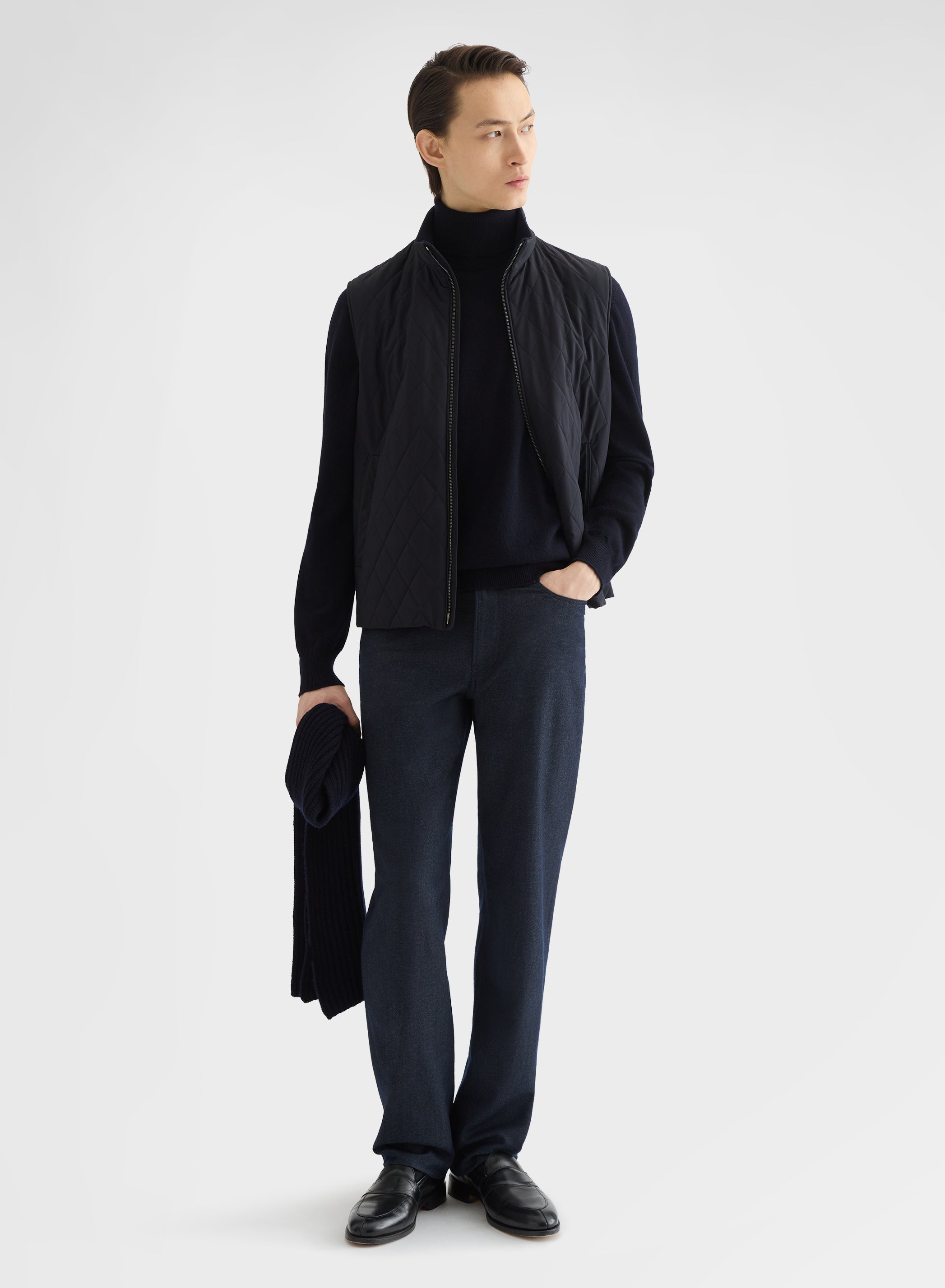 CASHMERE PLAIN KNIT TURTLENECK NIGHT
