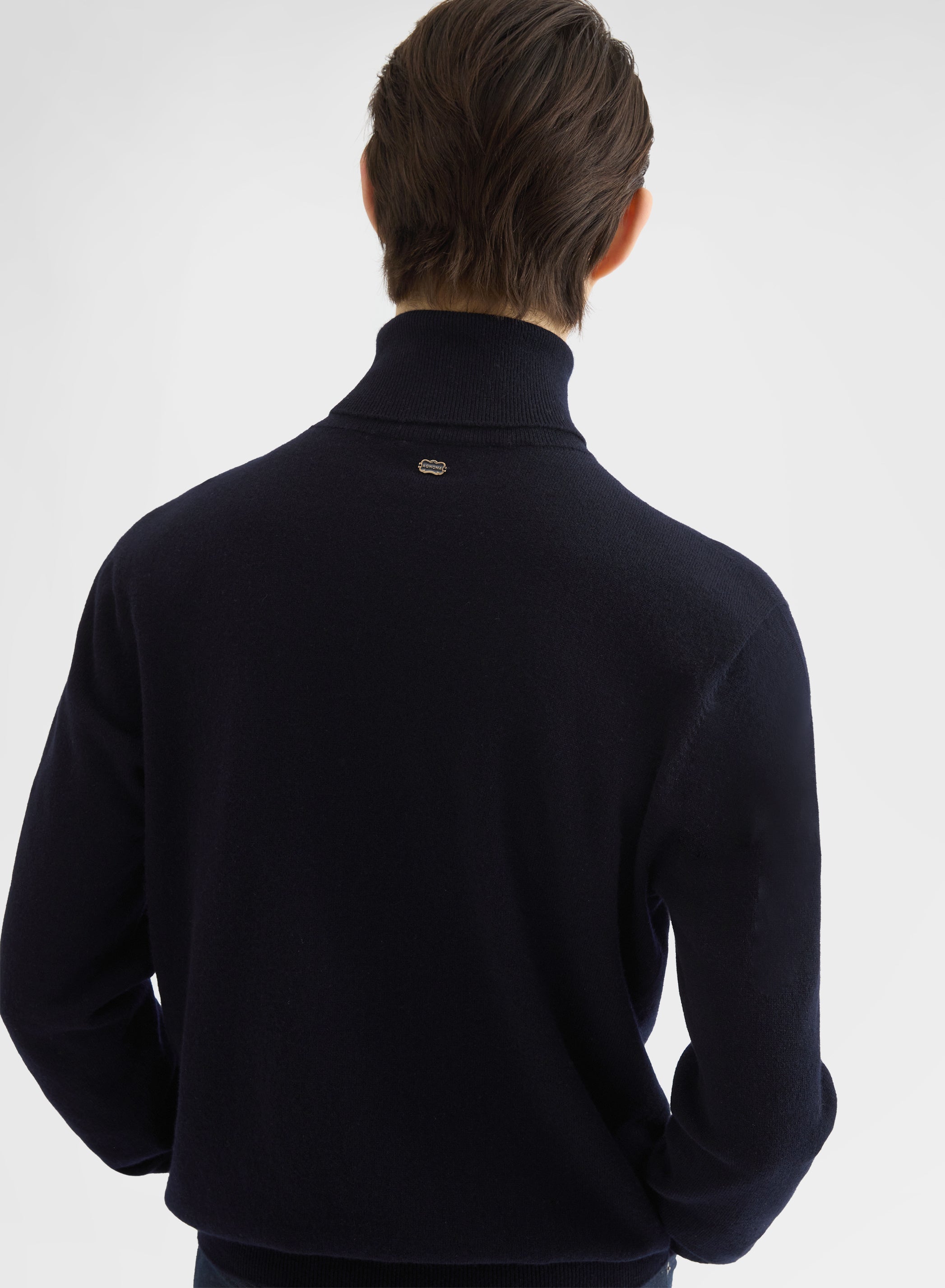 CASHMERE PLAIN KNIT TURTLENECK NIGHT