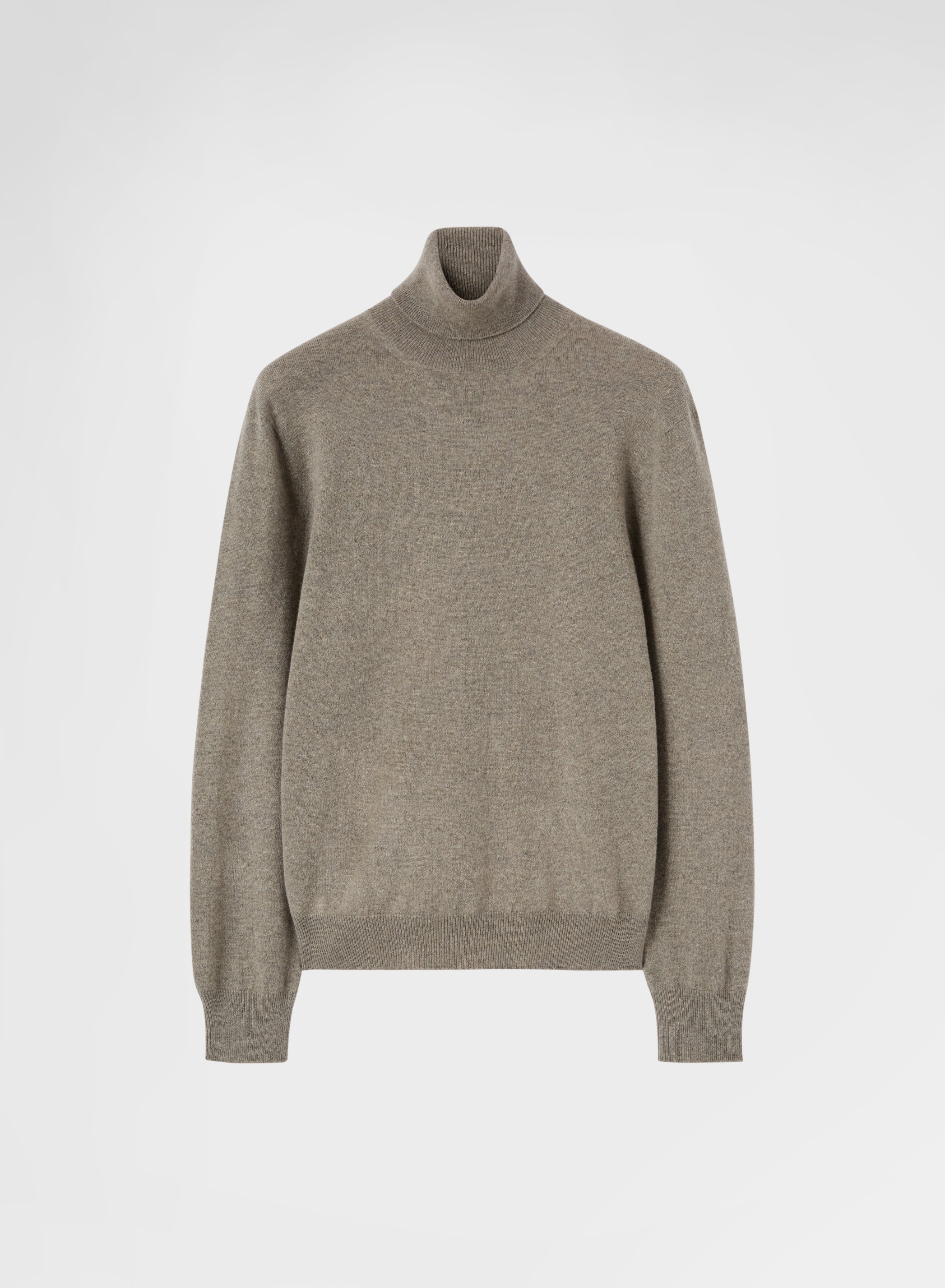 CASHMERE PLAIN KNIT TURTLENECK SAND