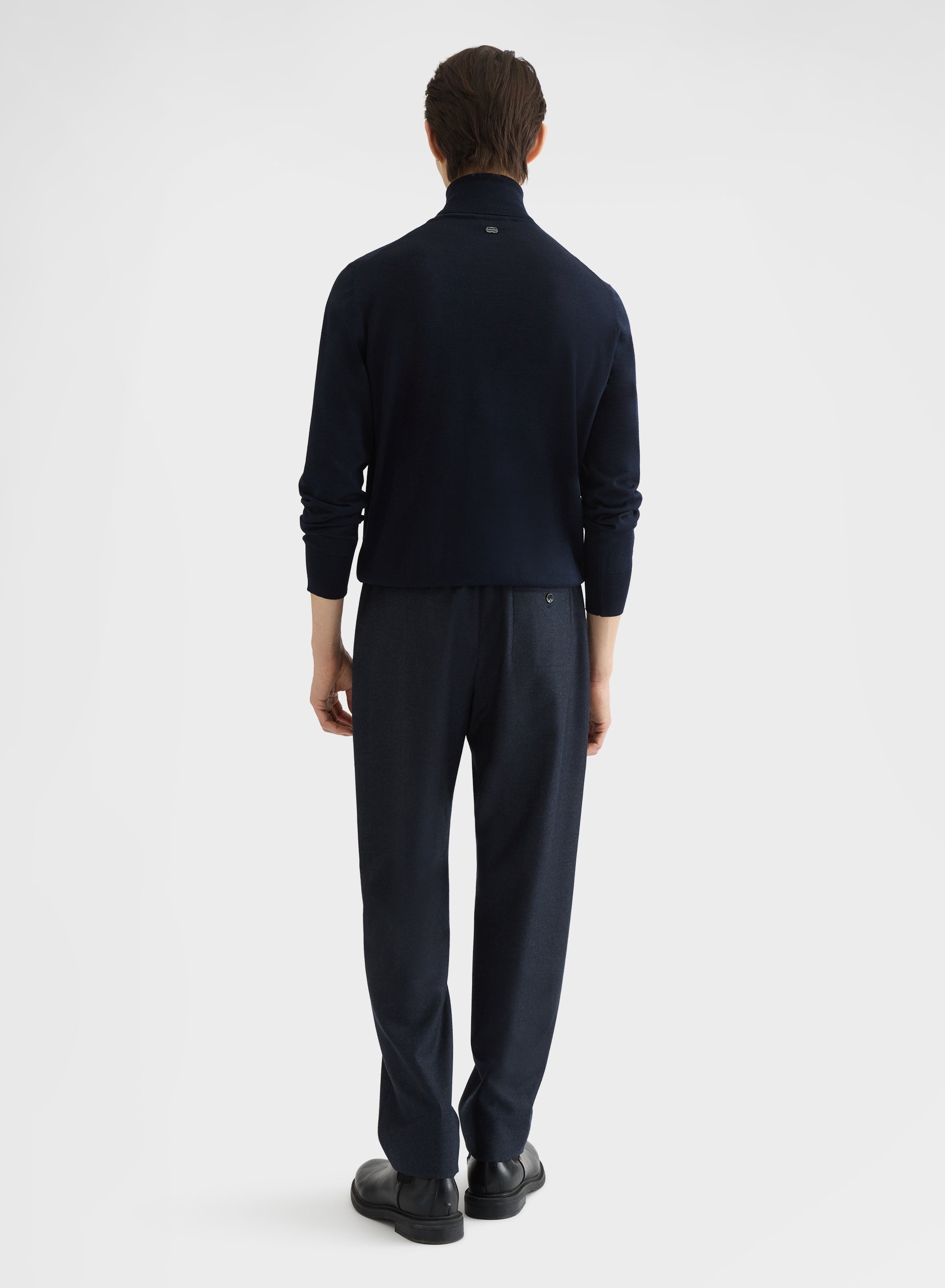 FINE WOOL SILK CASHMERE TURTLENECK NIGHT