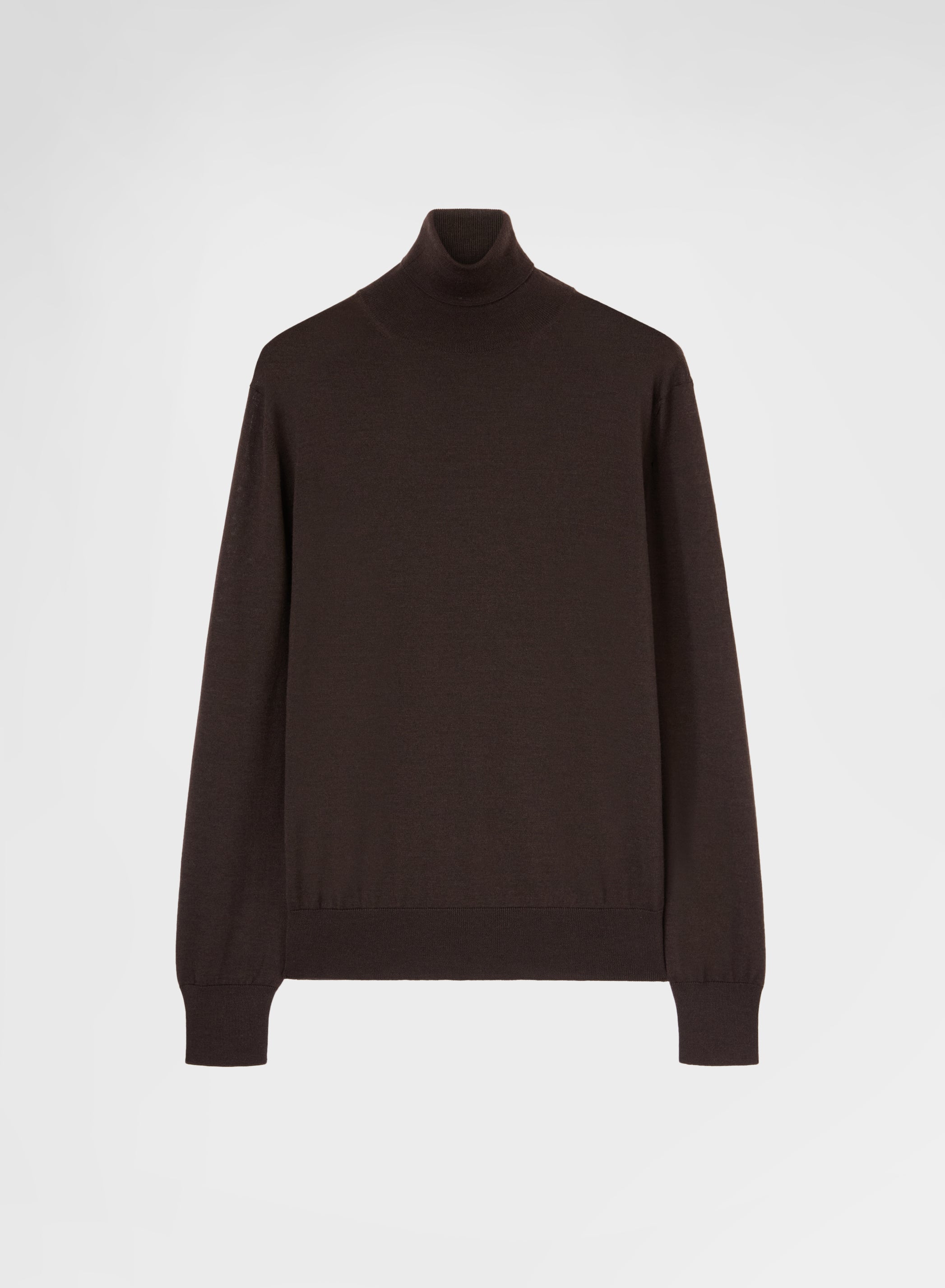 FINE WOOL SILK CASHMERE TURTLENECK EBONY