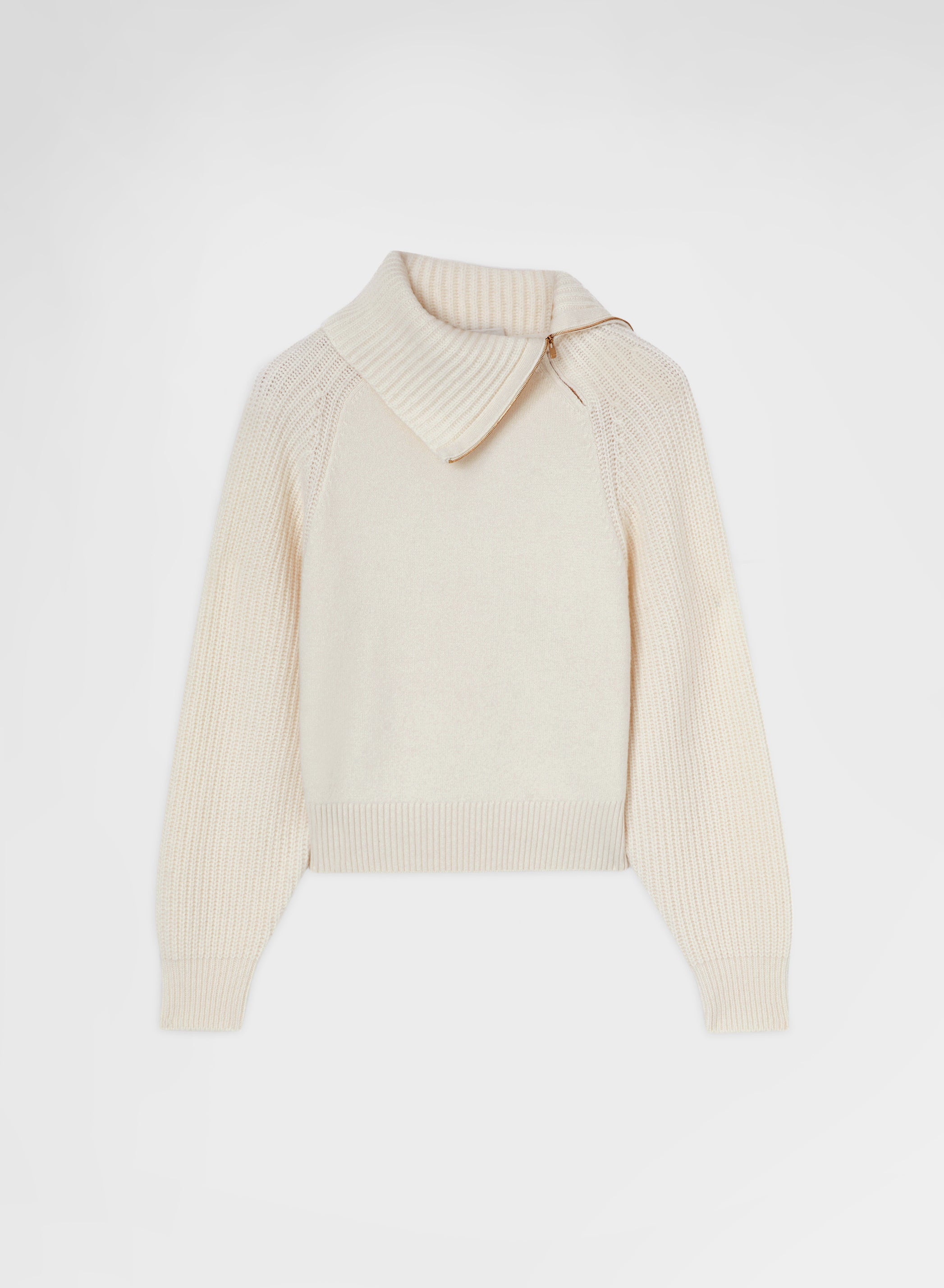 CASHMERE HIGH NECK SWEATER WHITE