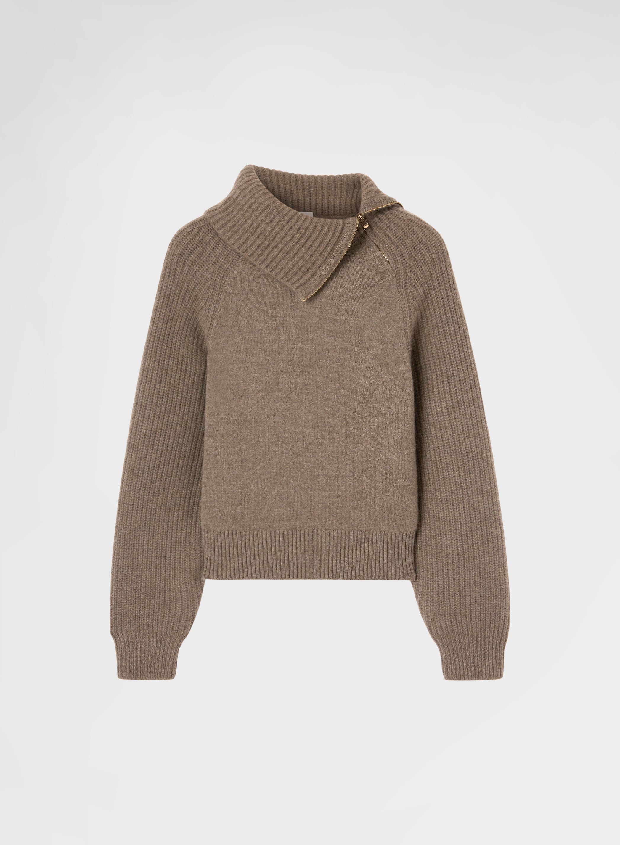 CASHMERE HIGH NECK SWEATER MOCHA