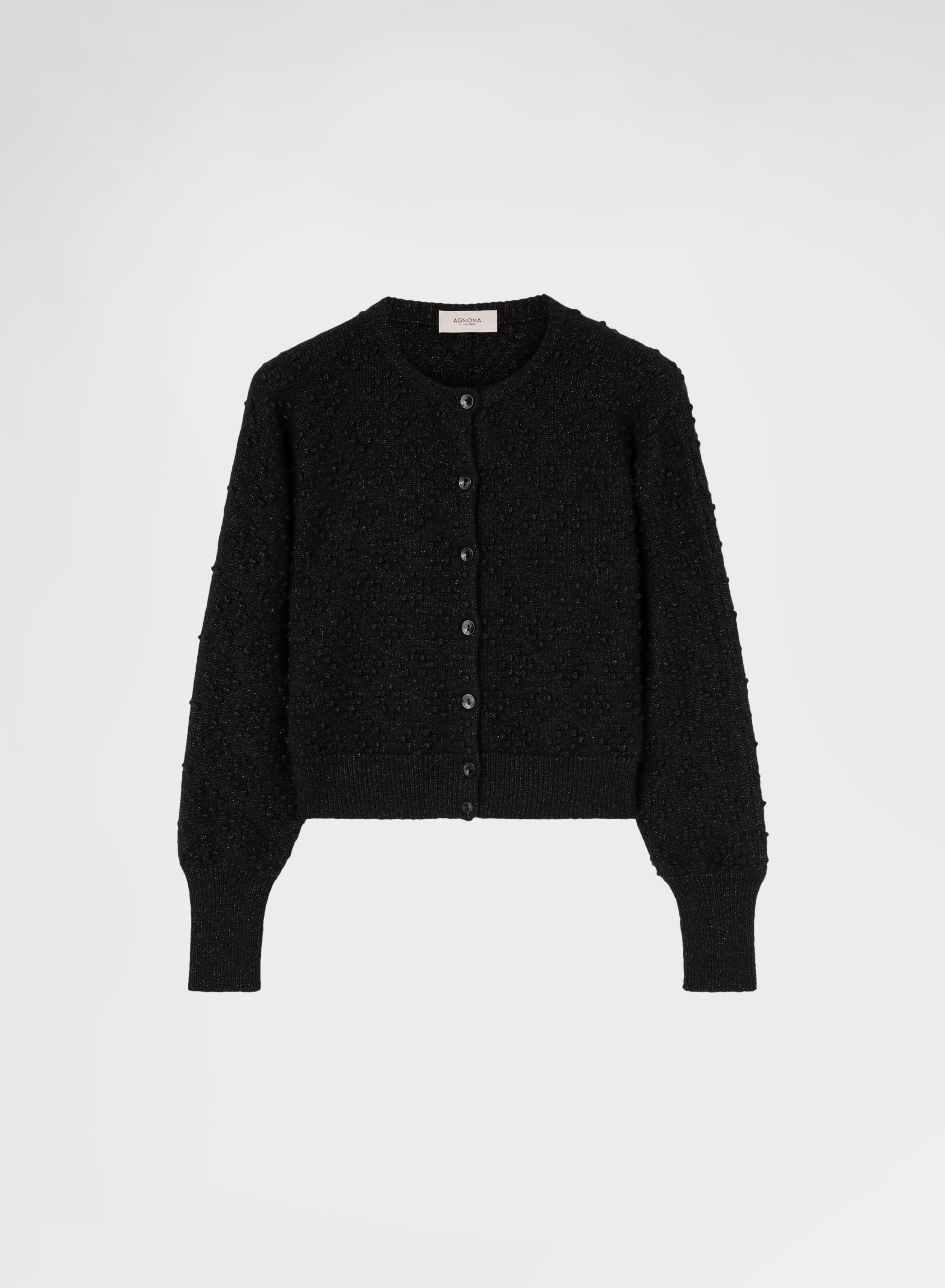 BRIGHT CASHMERE MULTI DOTS KIMONO CARDIGAN BLACK