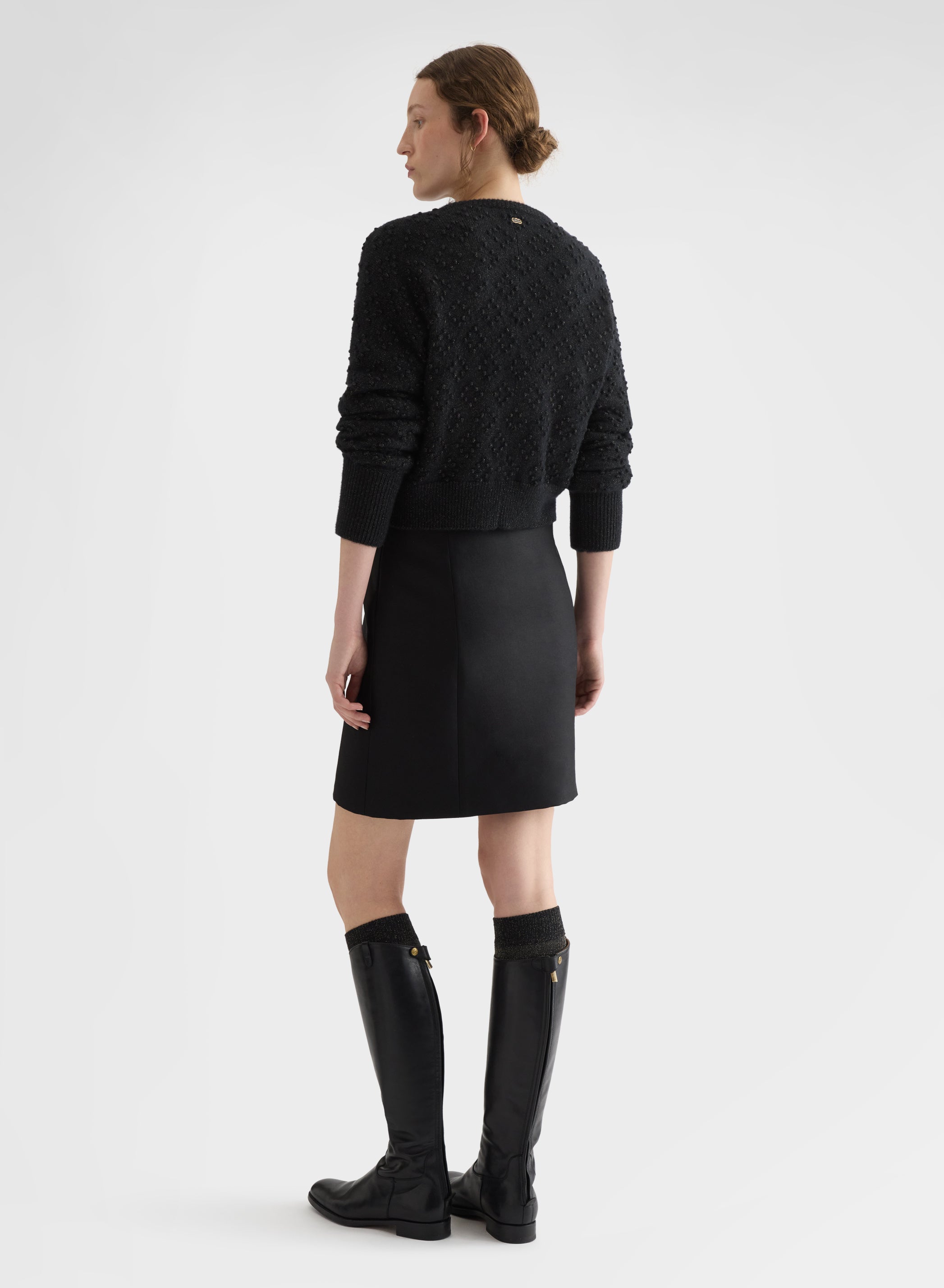 BRIGHT CASHMERE MULTI DOTS KIMONO CARDIGAN BLACK