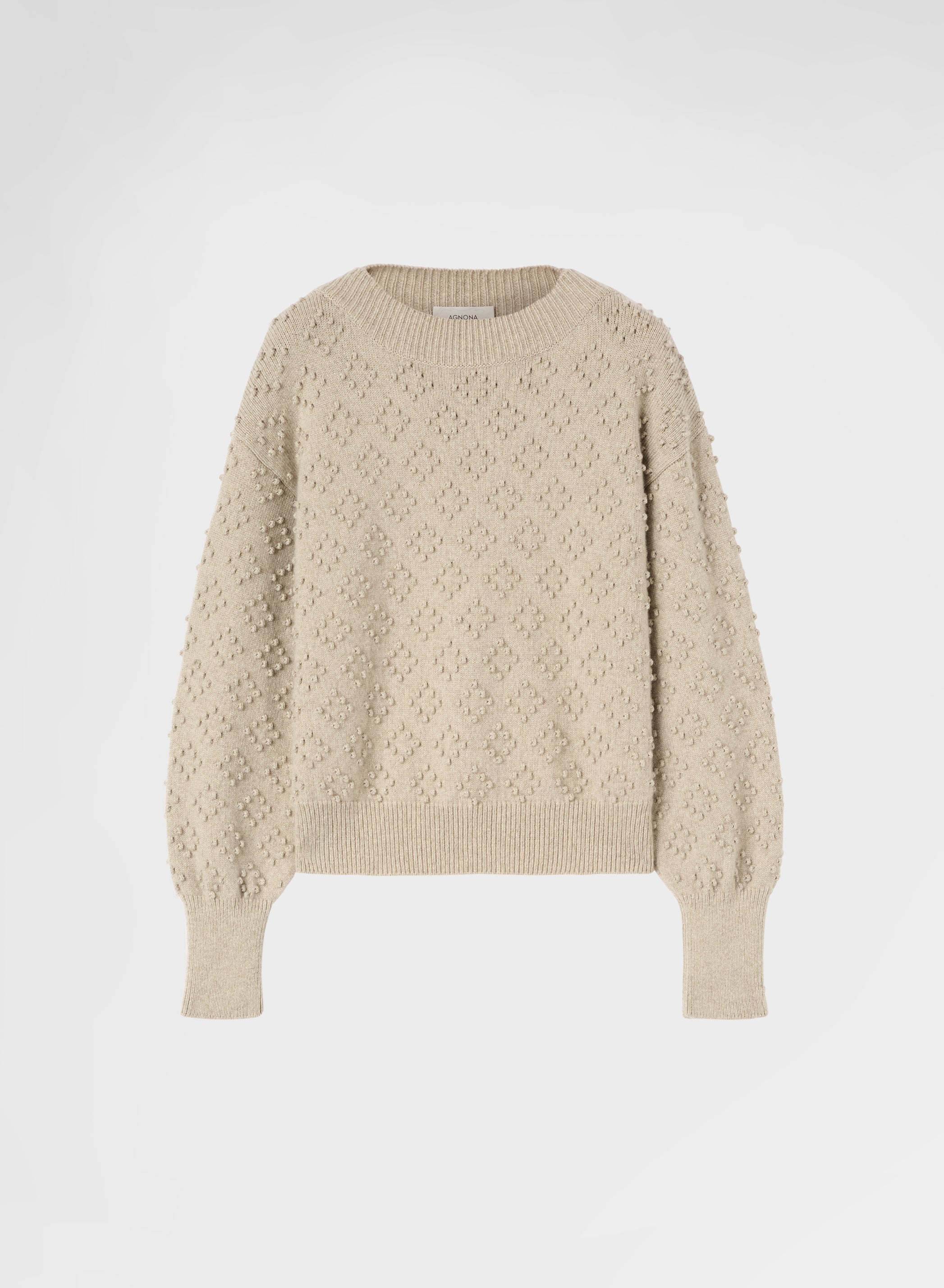 BRIGHT CASHMERE MULTI DOTS BOAT NECK SWEATER SNOW
