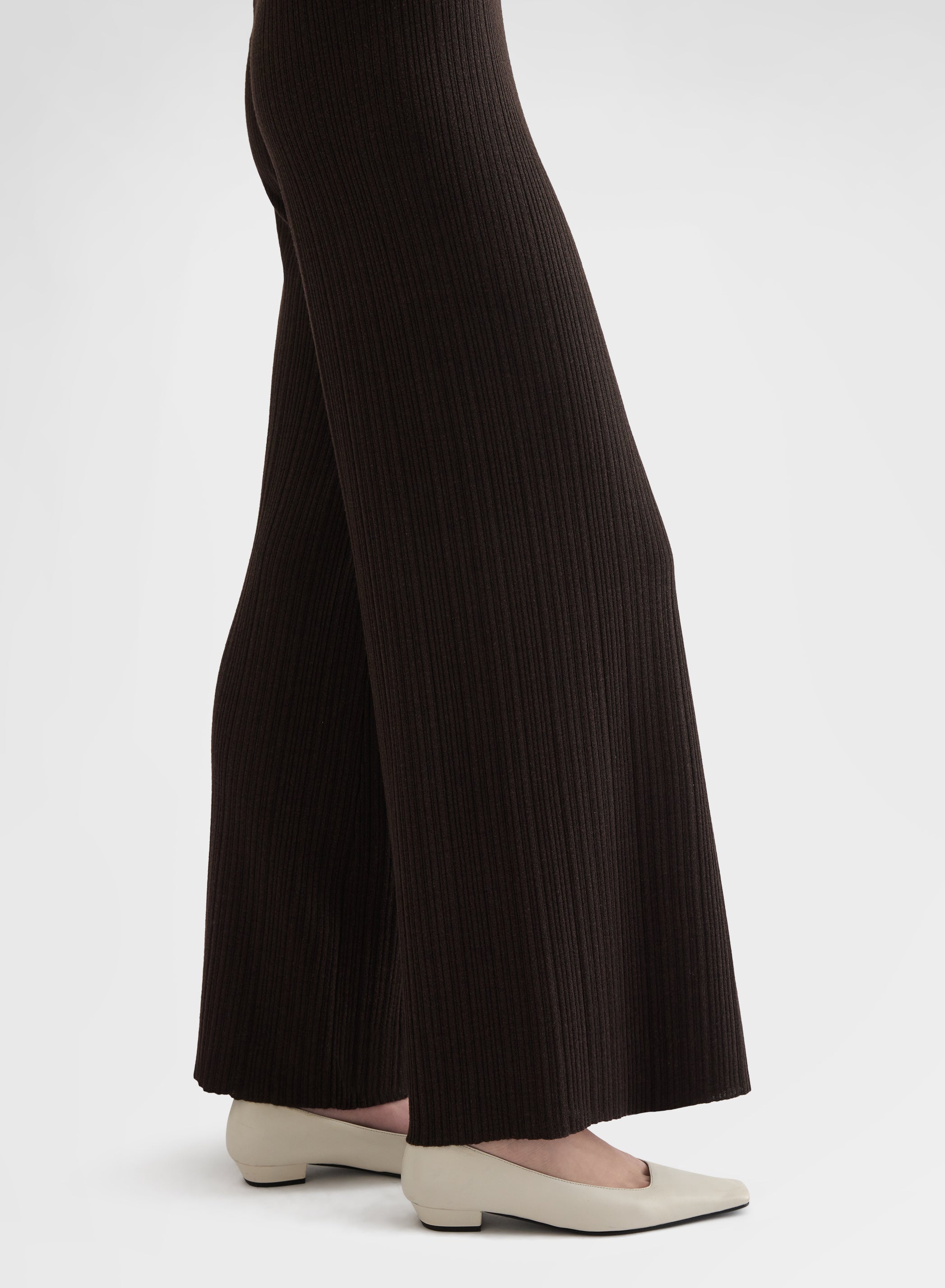 CORTECCIA STITCH HIGH WAISTED STRAIGHT PANTS EBONY