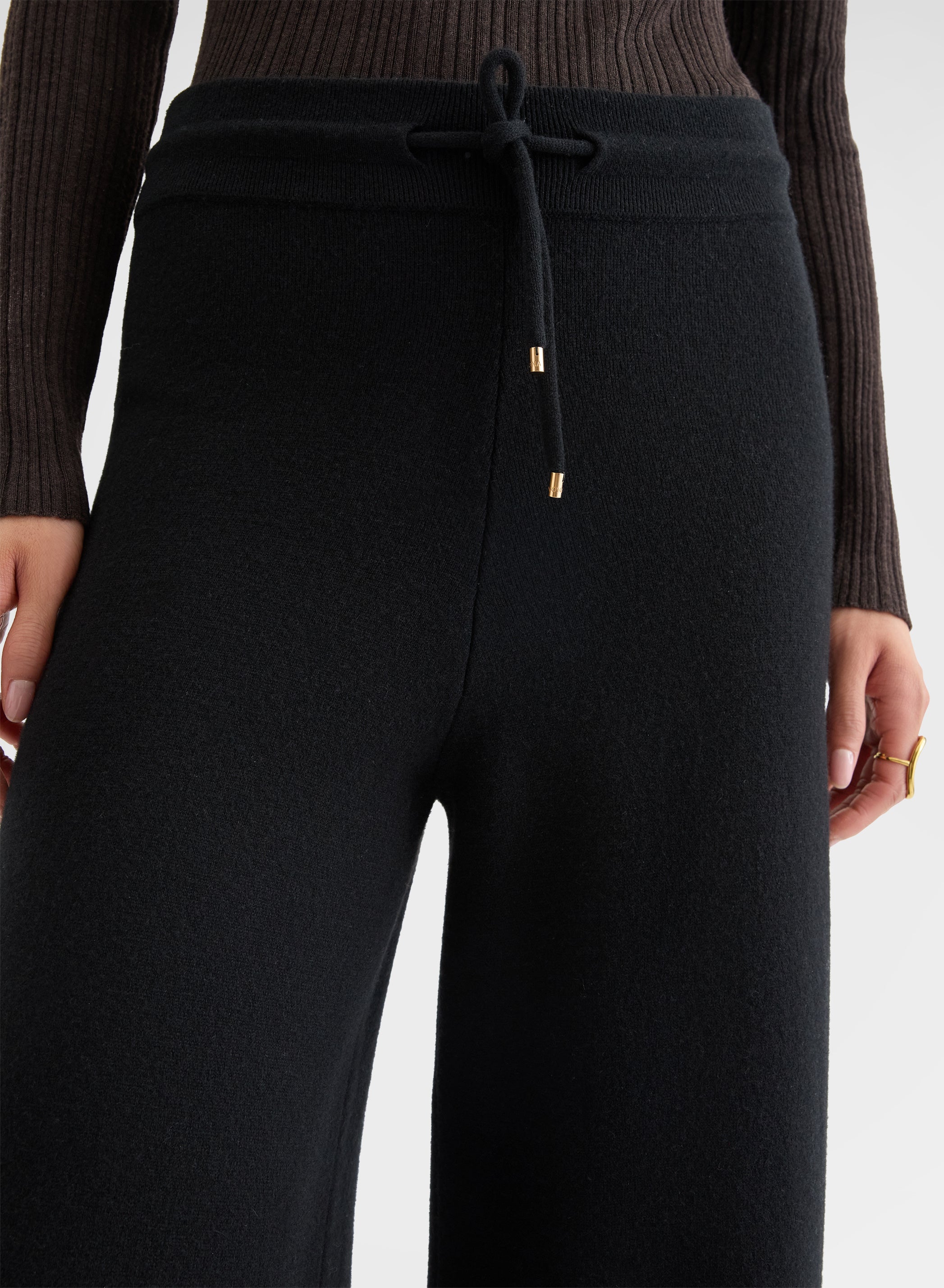 CASHMERE WOOL SILK JOGGERS BLACK