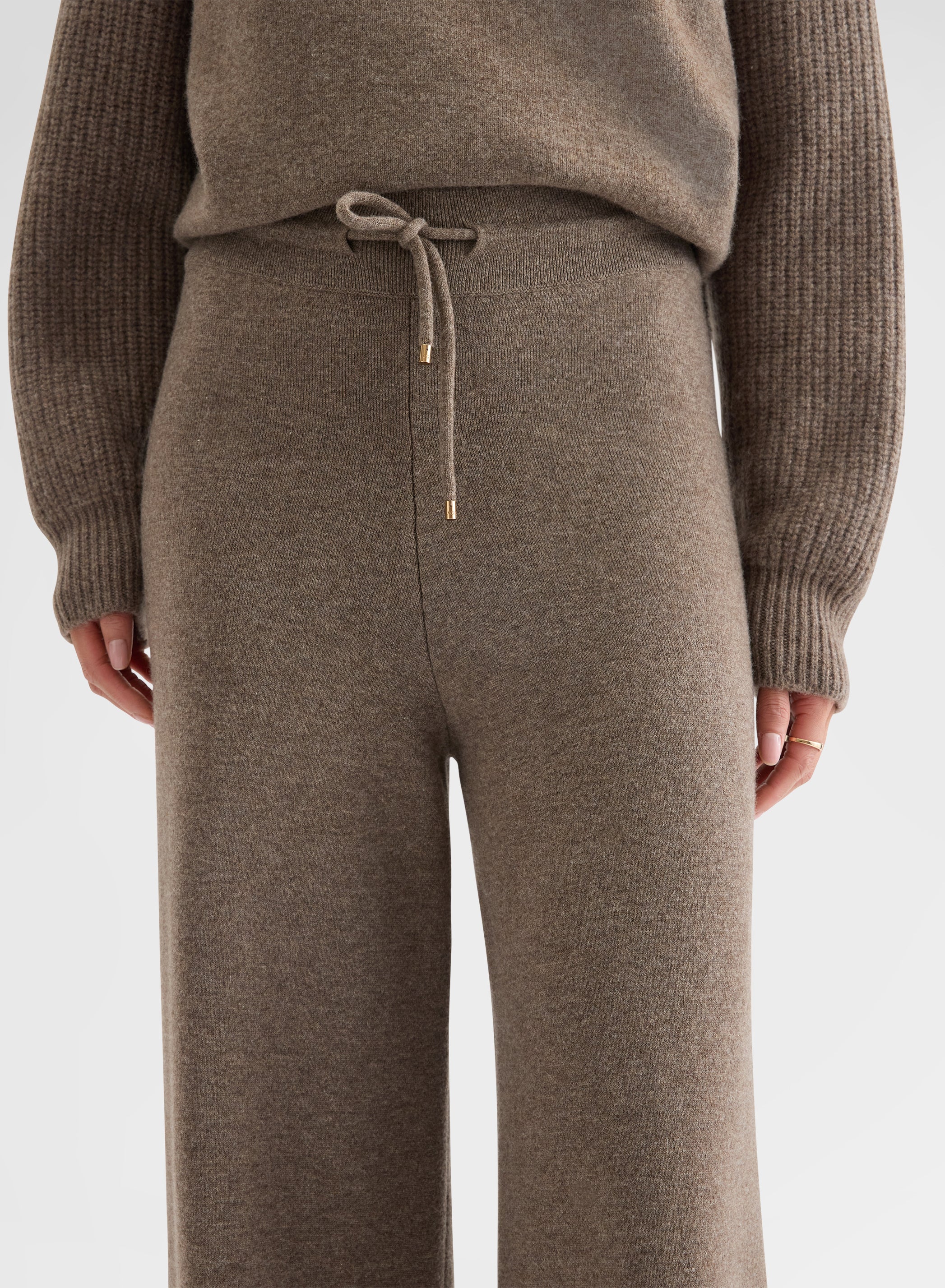 CASHMERE WOOL SILK JOGGERS MOCHA